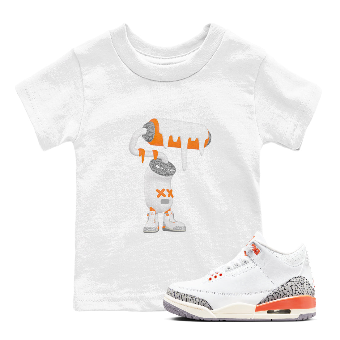 3D Paint Roller snkmatch Tees Kids - Air Jordan 3 Georgia Peach