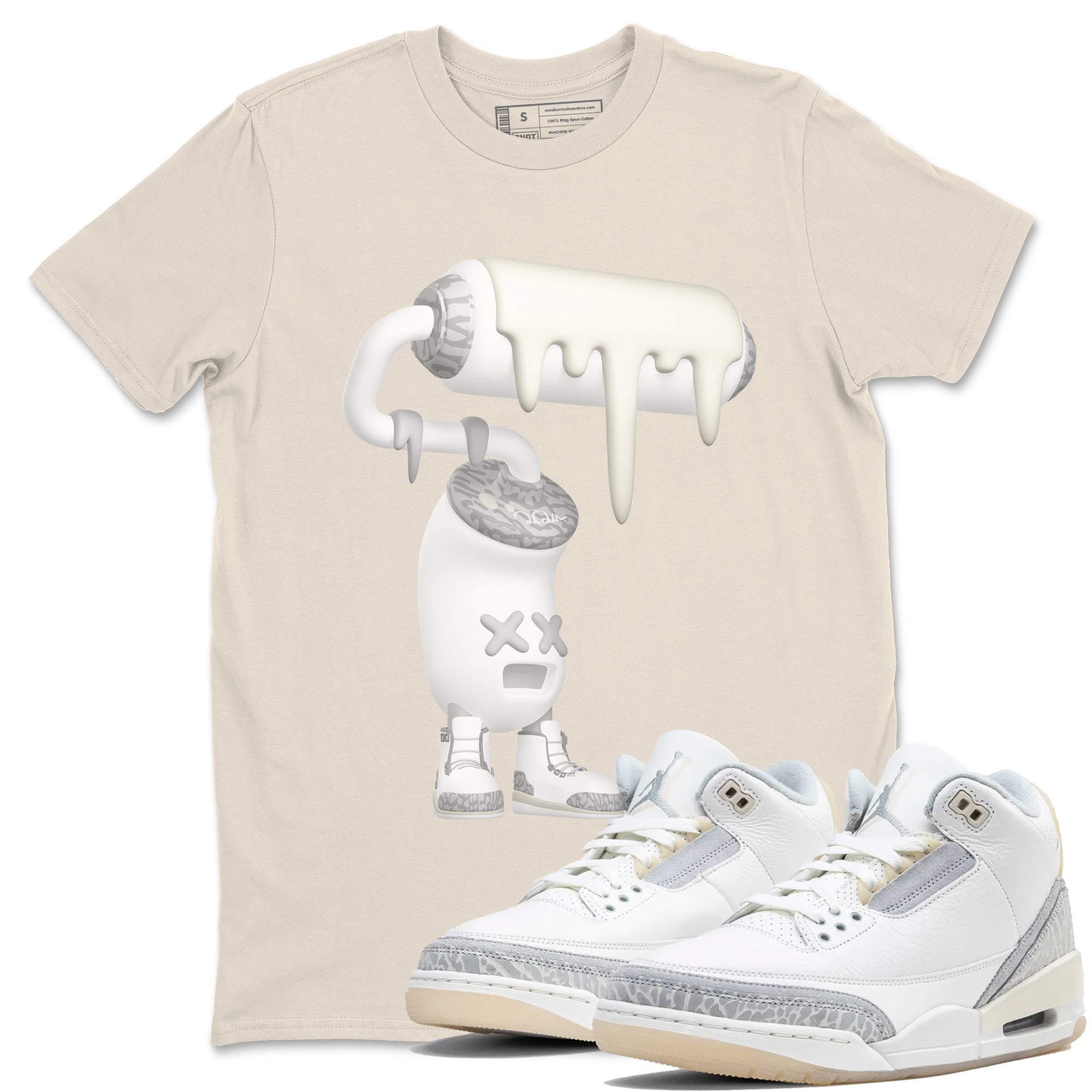 3D Paint Roller snkmatch Tees - Air Jordan 3 Ivory