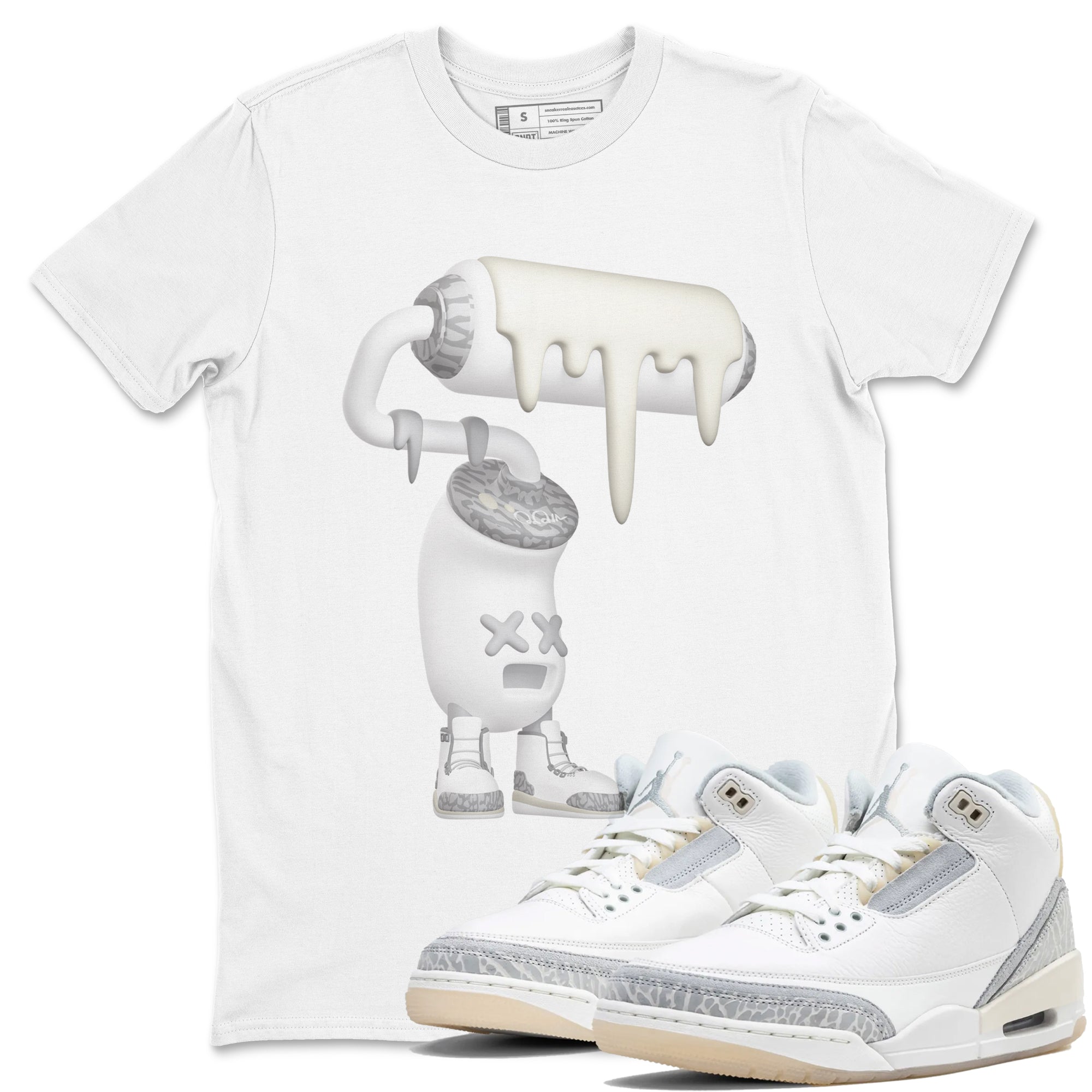 3D Paint Roller snkmatch Tees - Air Jordan 3 Ivory