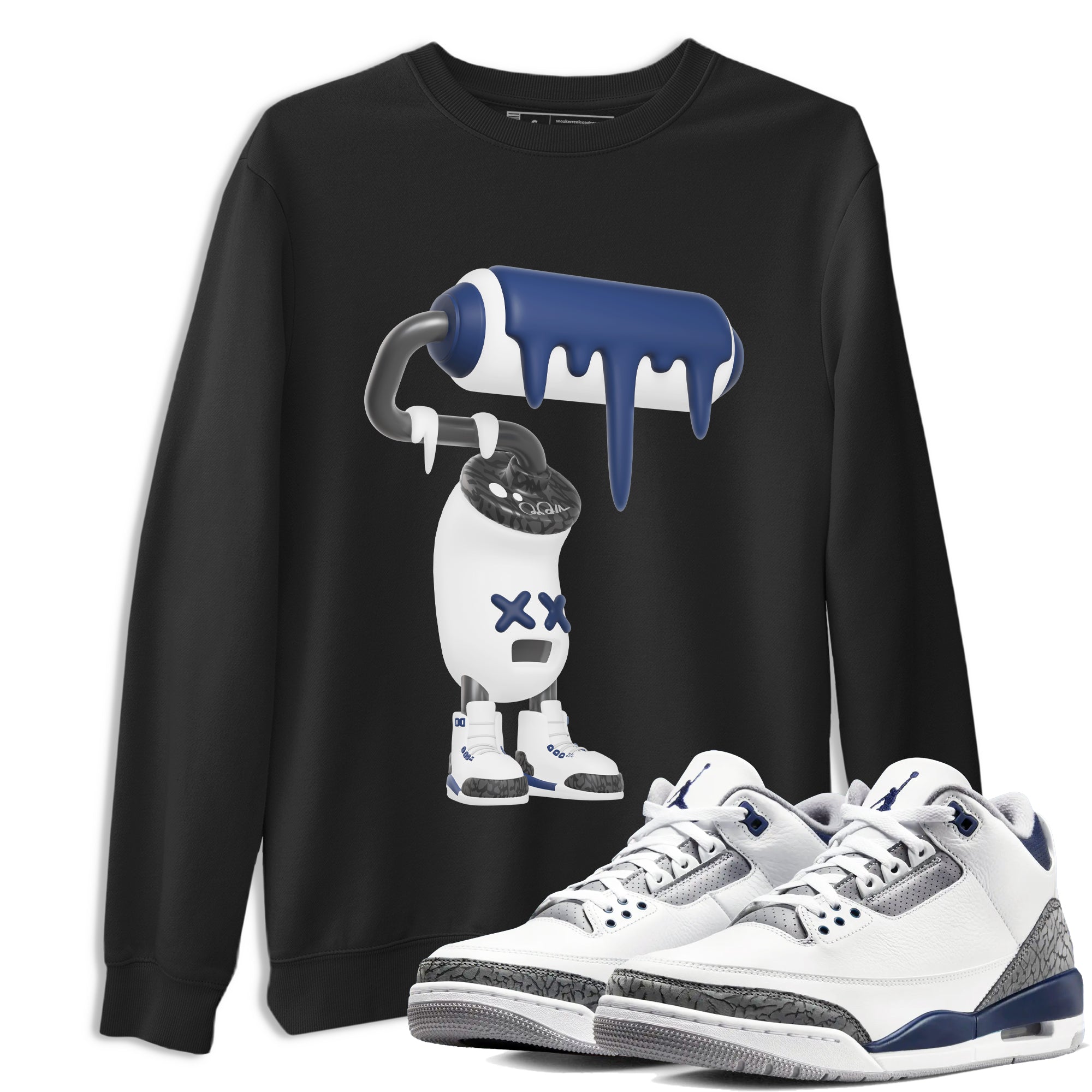 3D Paint Roller snkmatch Tees - Air Jordan 3 Midnight Navy 2023