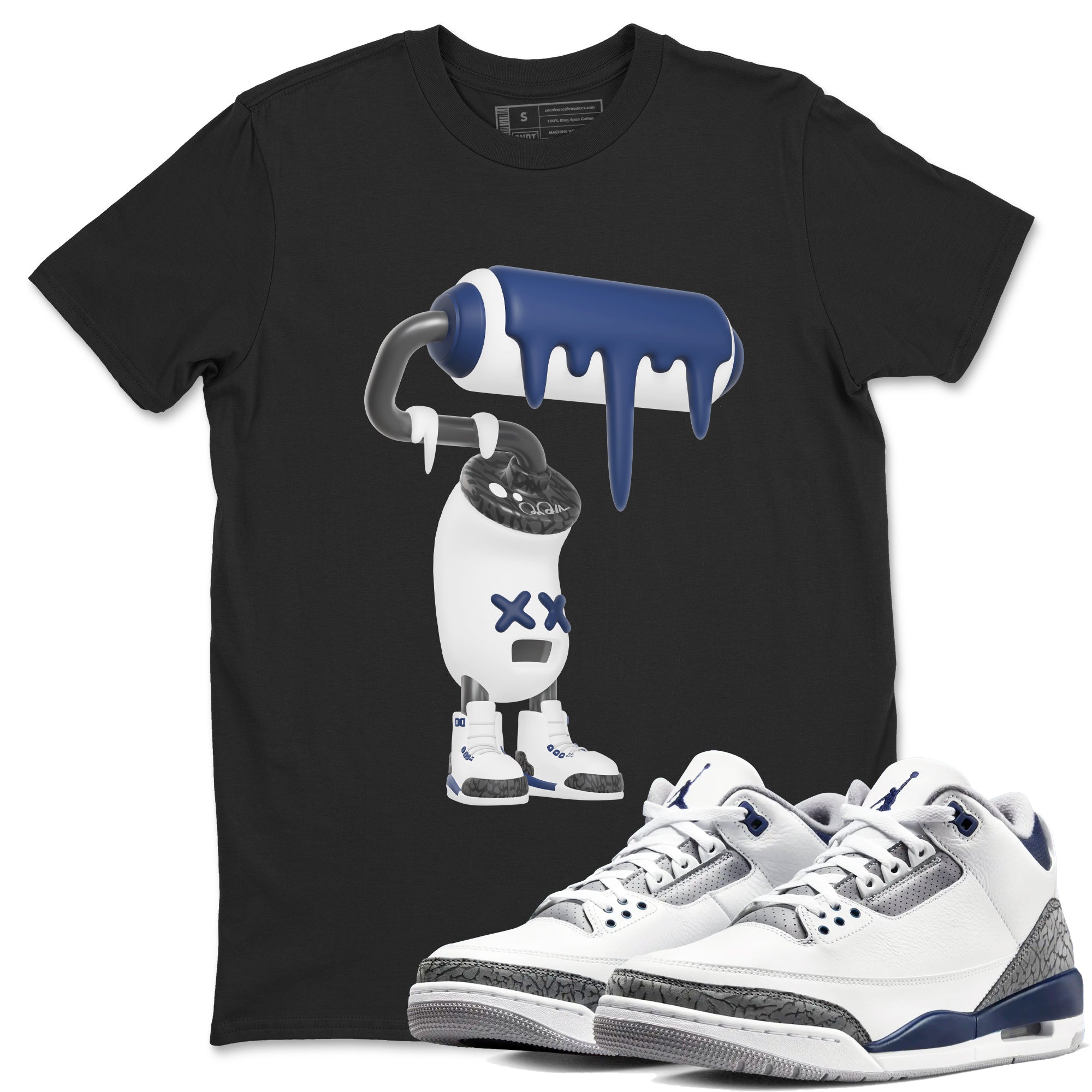 3D Paint Roller snkmatch Tees - Air Jordan 3 Midnight Navy 2023