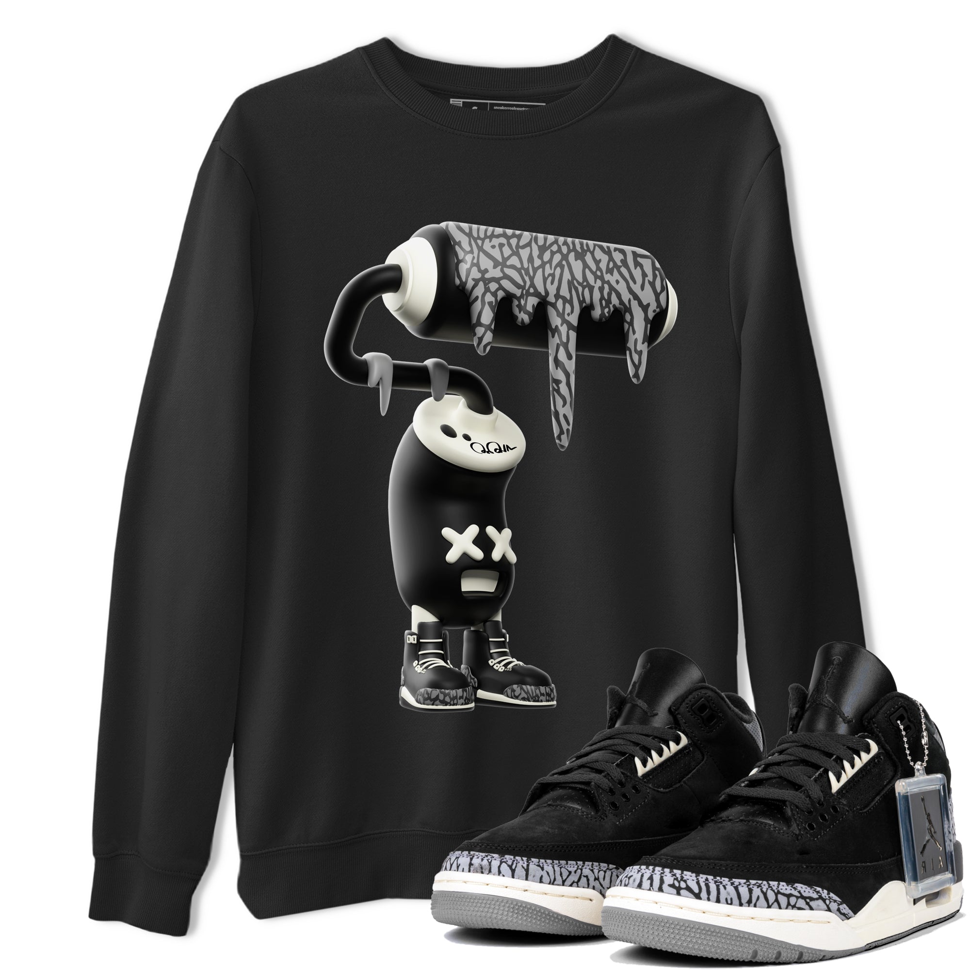 3D Paint Roller snkmatch Tee - Air Jordan 3 Off Noir
