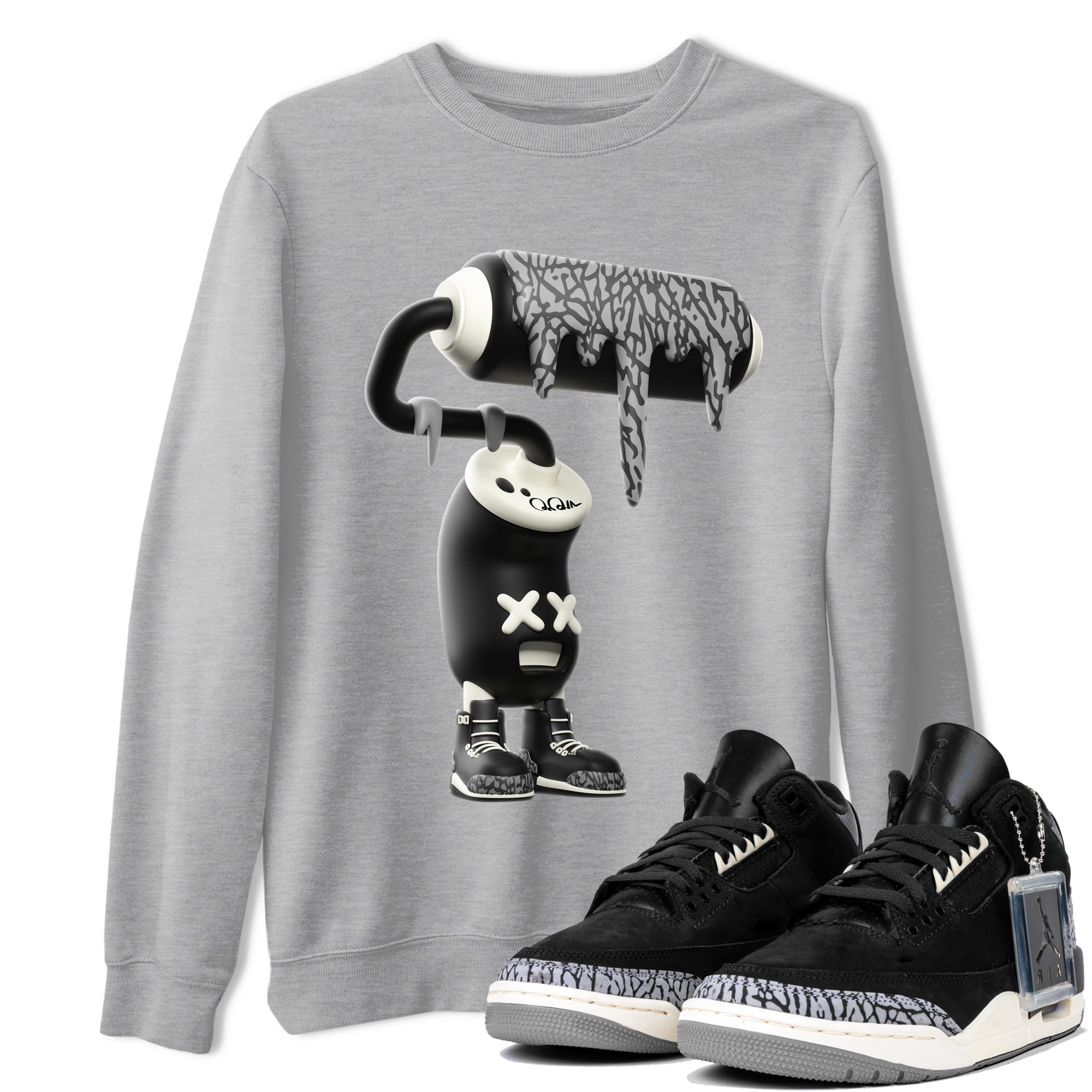 3D Paint Roller snkmatch Tee - Air Jordan 3 Off Noir