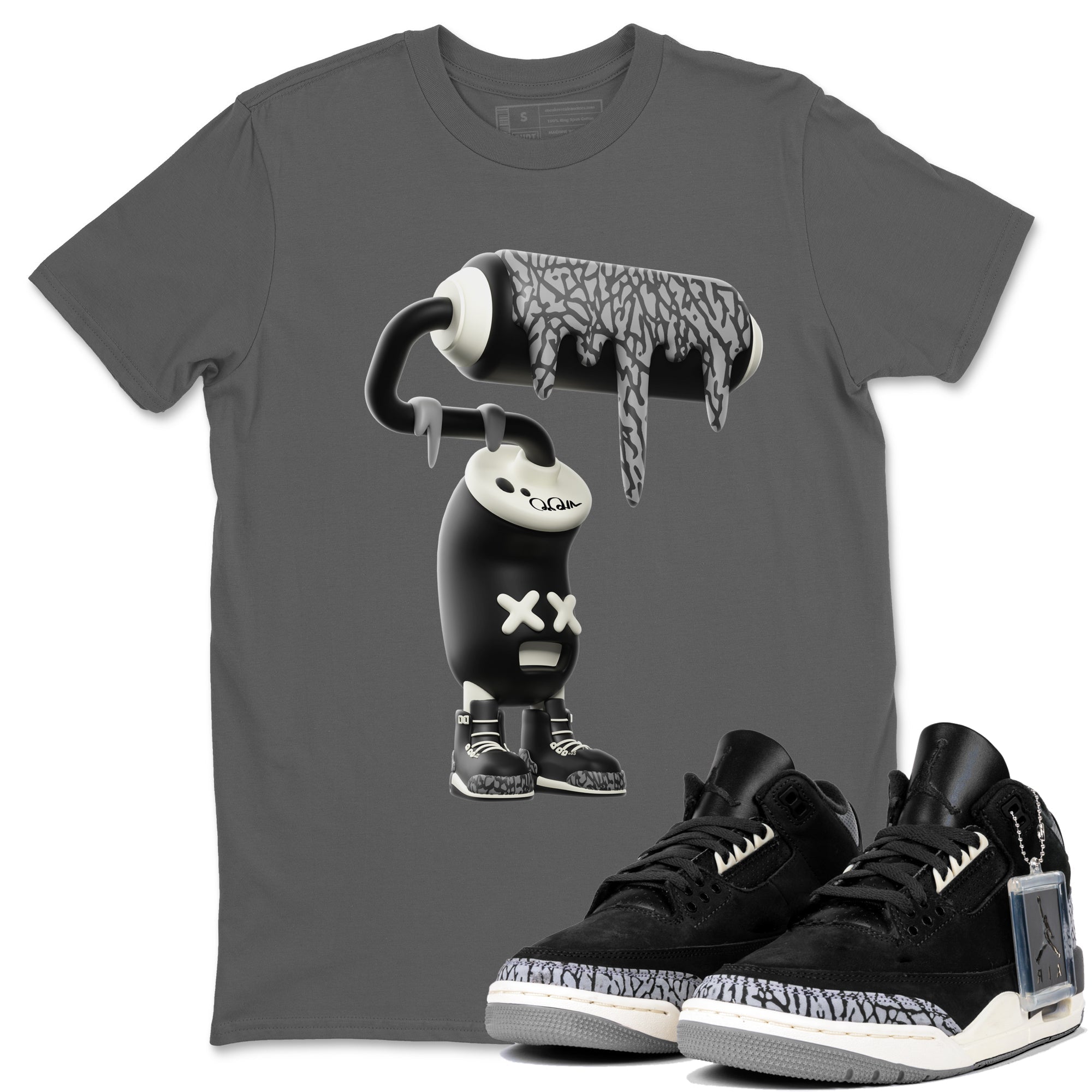 3D Paint Roller snkmatch Tee - Air Jordan 3 Off Noir