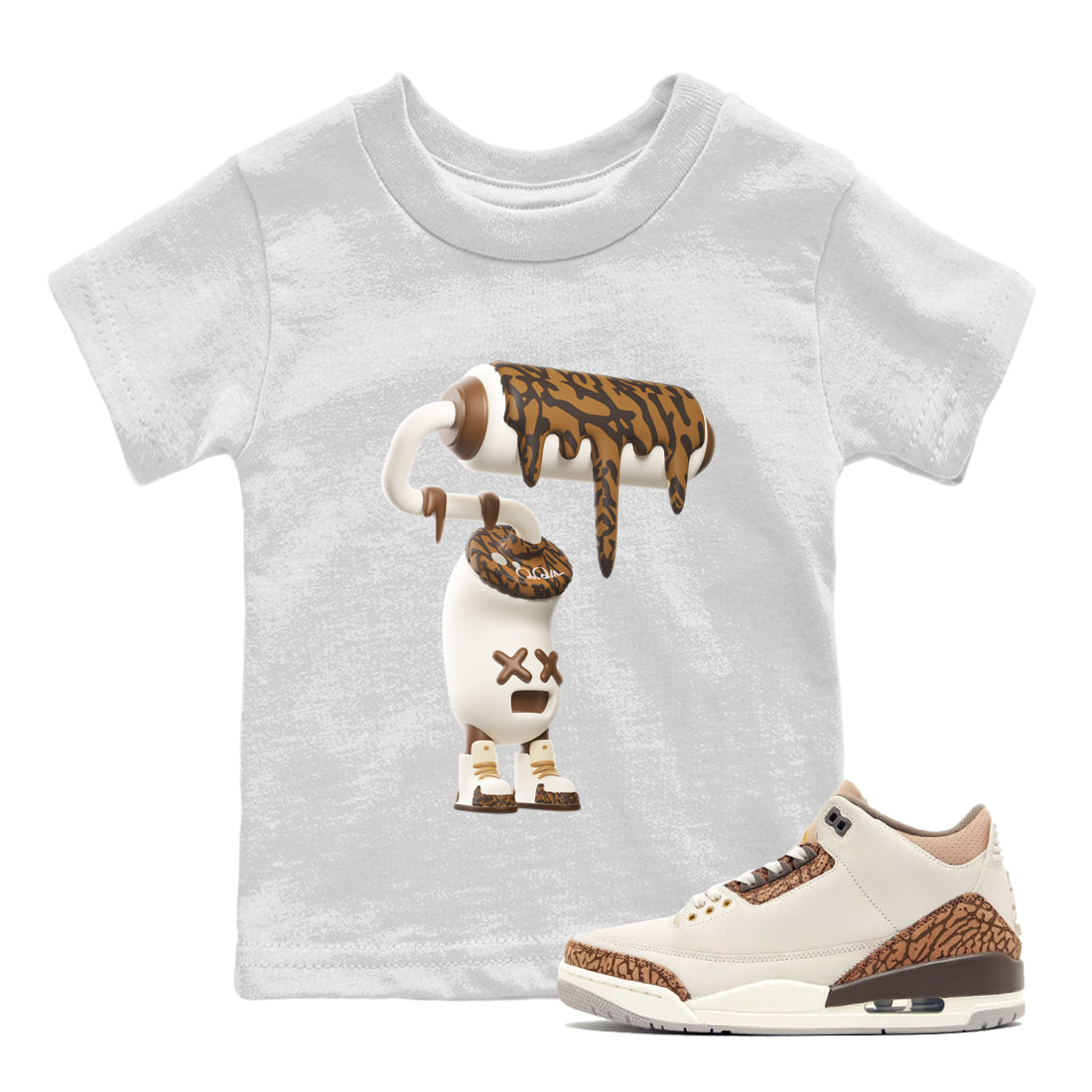3D Paint Roller Kids Tops - Air Jordan 3 Palomino