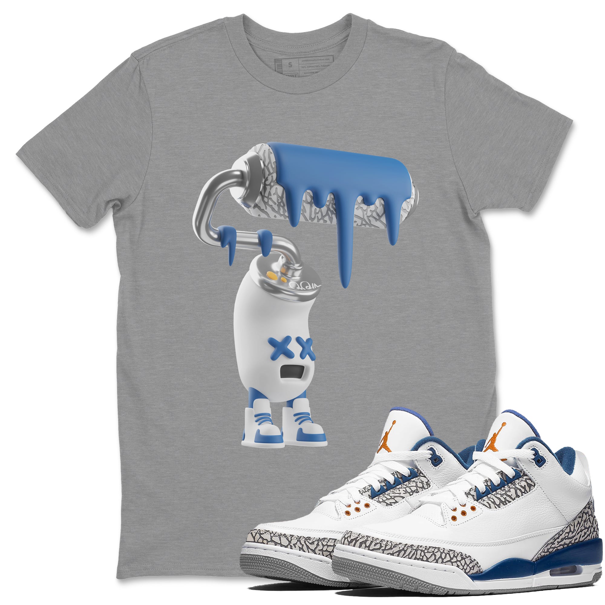 3D Paint Roller Unisex Tops - Air Jordan 3 Wizards
