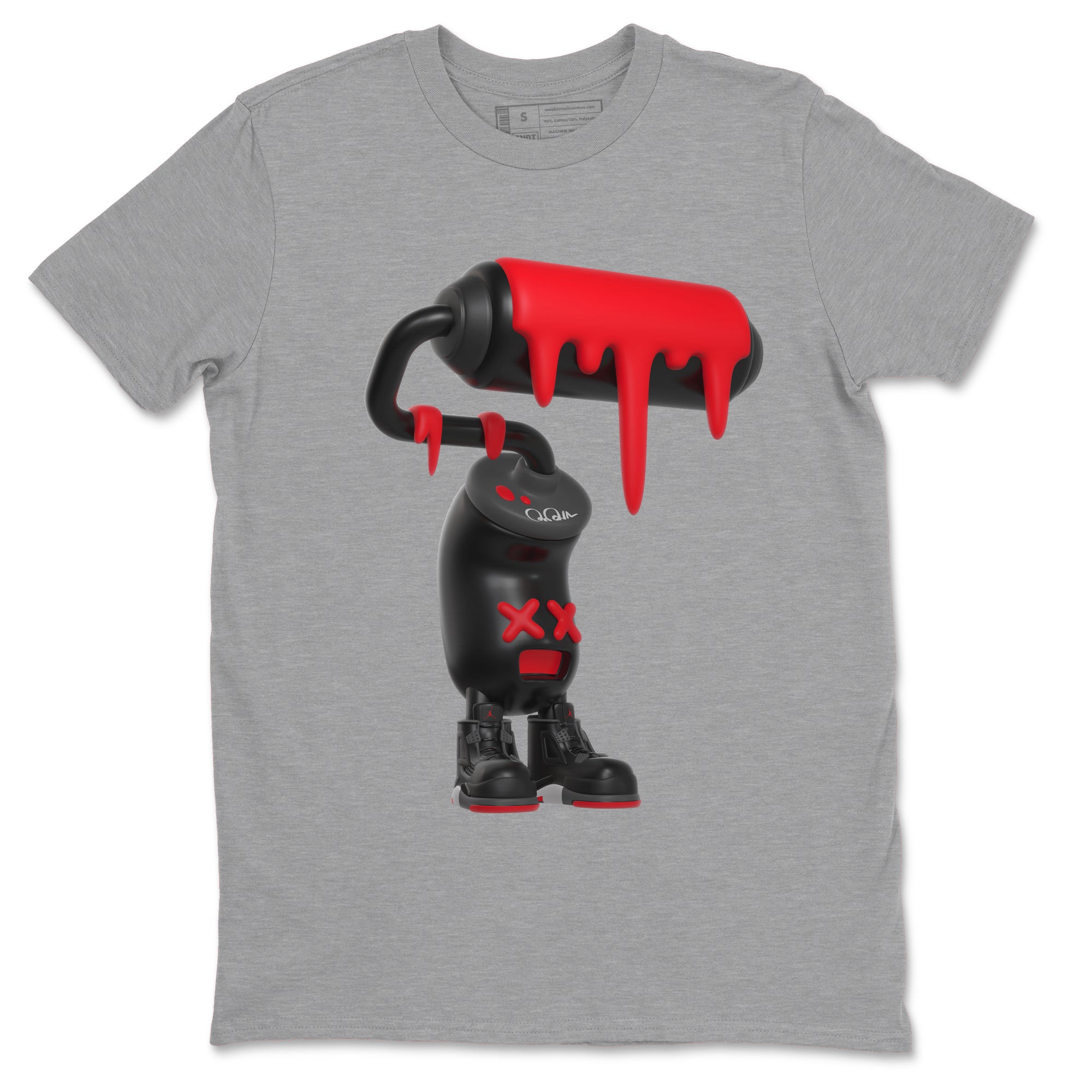 3D Paint Roller snkmatch Tee - Air Jordan 4 Bred Reimagined