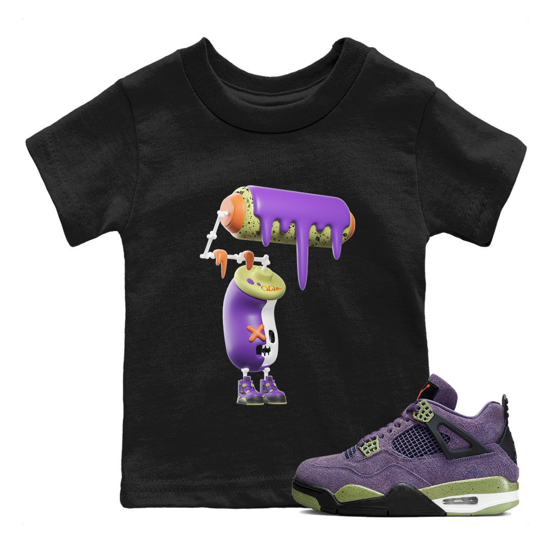 3D Paint Roller snkmatch Tee Kids - Air Jordan 4 Canyon Purple