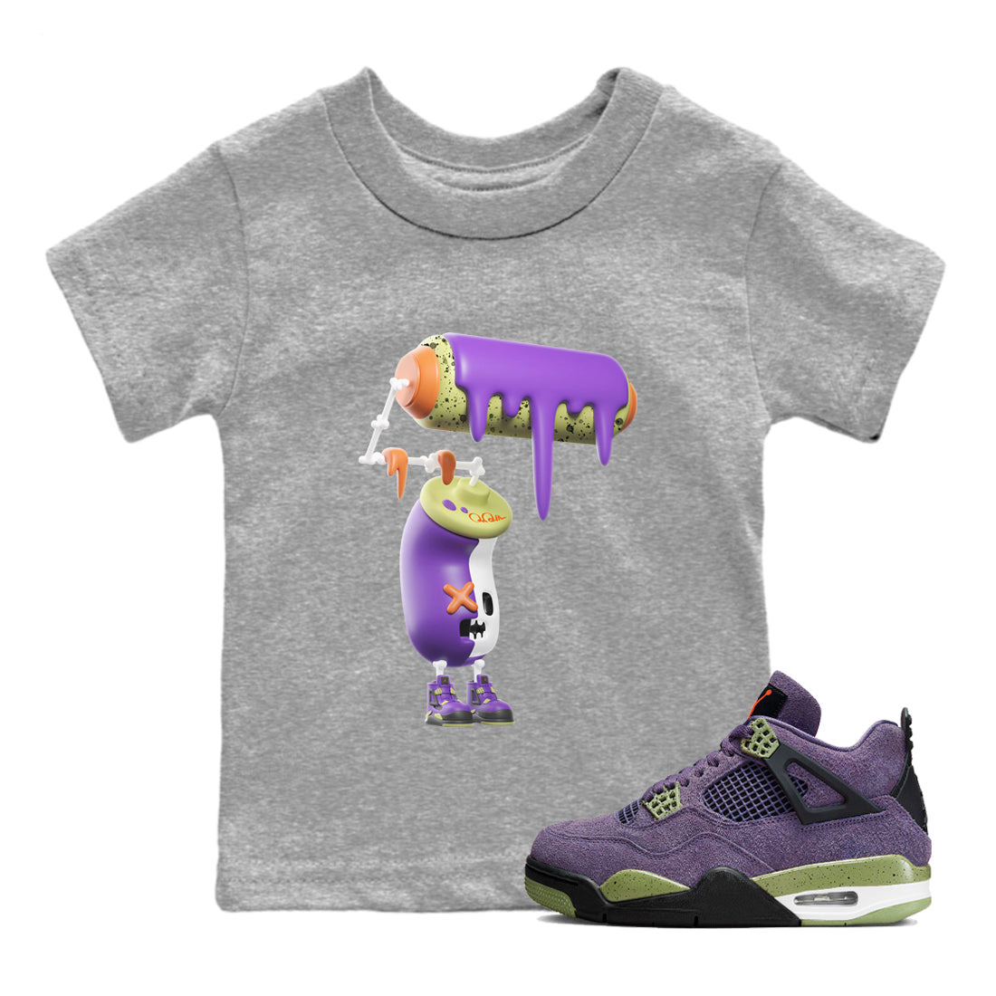 3D Paint Roller snkmatch Tee Kids - Air Jordan 4 Canyon Purple