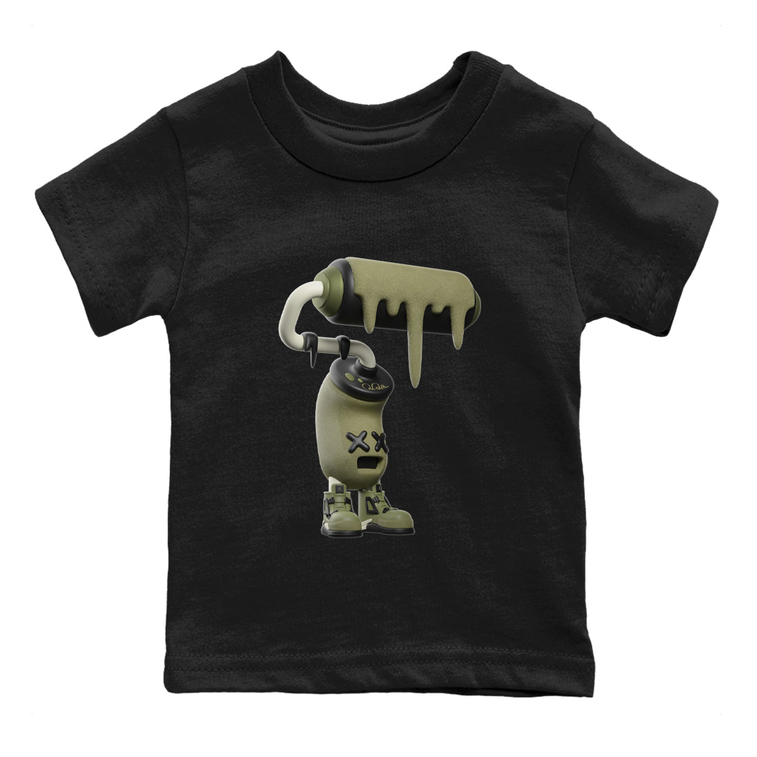 3D Paint Roller snkmatch Tee Kids - Air Jordan 4 Medium Olive