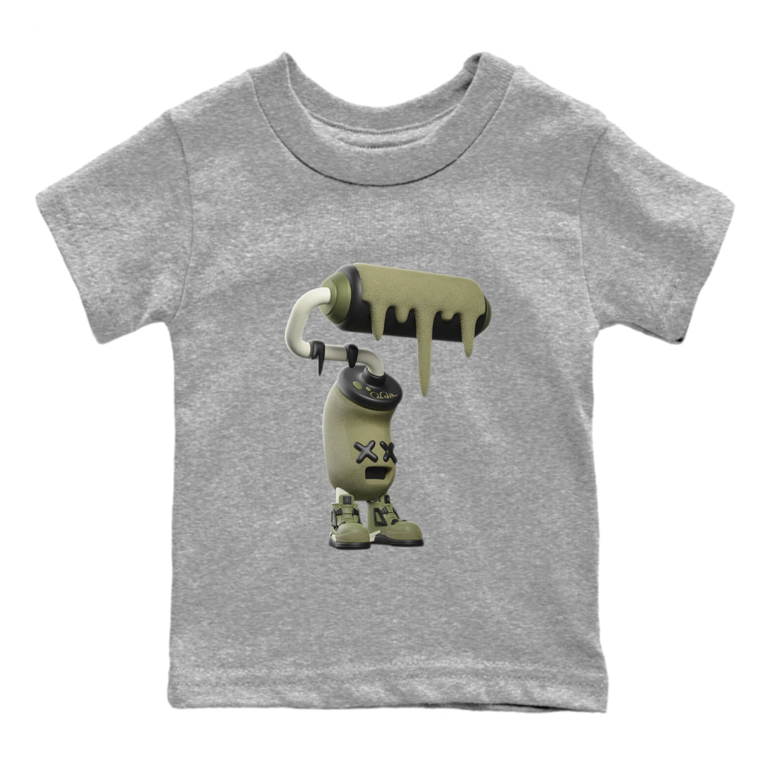 3D Paint Roller snkmatch Tee Kids - Air Jordan 4 Medium Olive