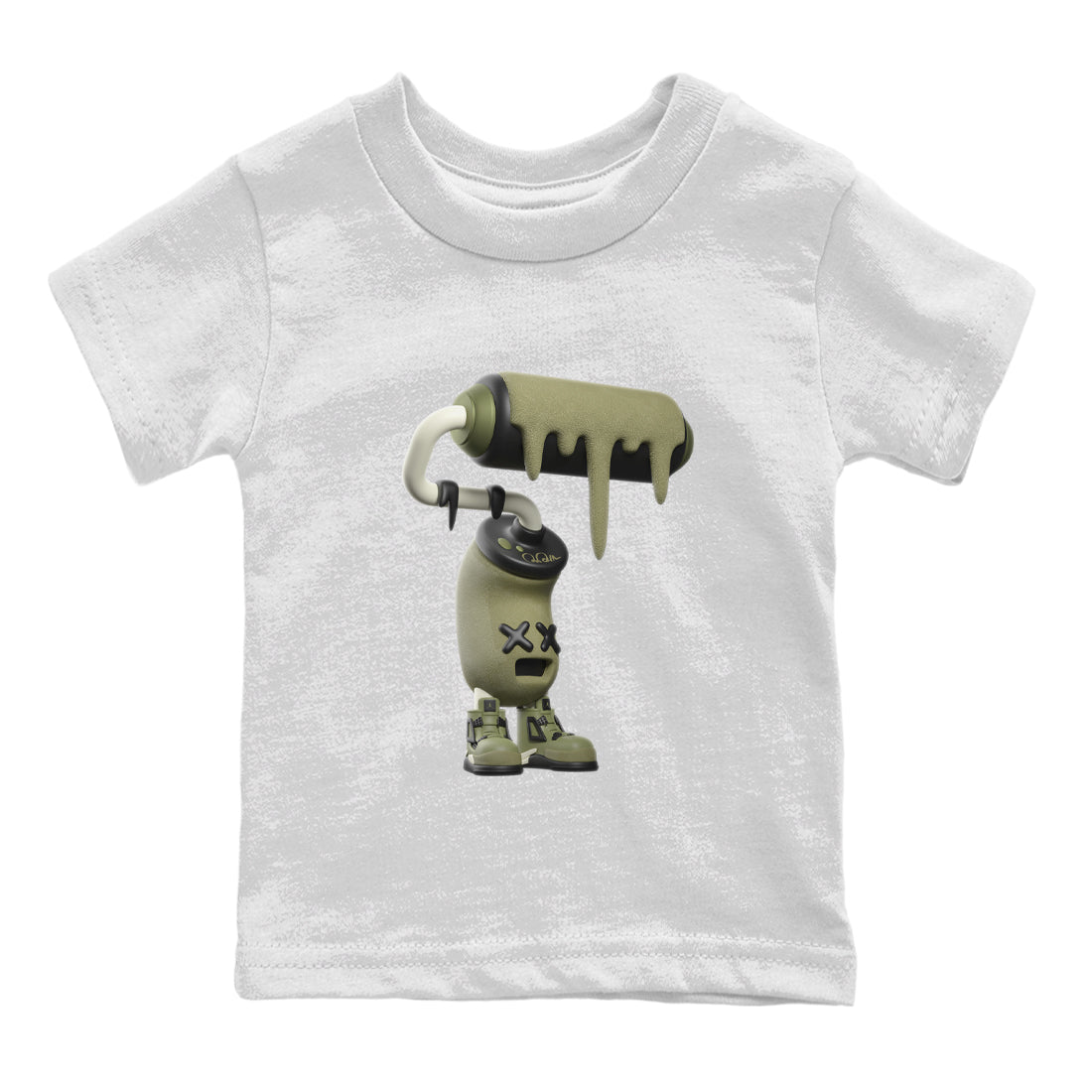 3D Paint Roller snkmatch Tee Kids - Air Jordan 4 Medium Olive