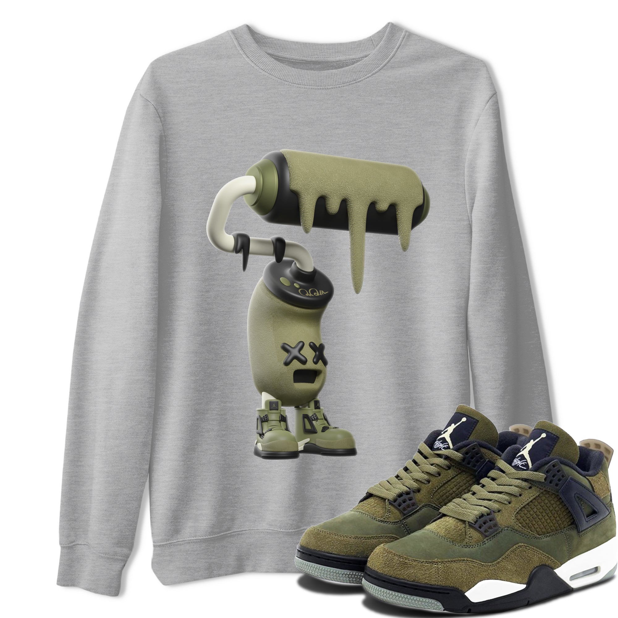3D Paint Roller snkmatch Tee - Air Jordan 4 Medium Olive