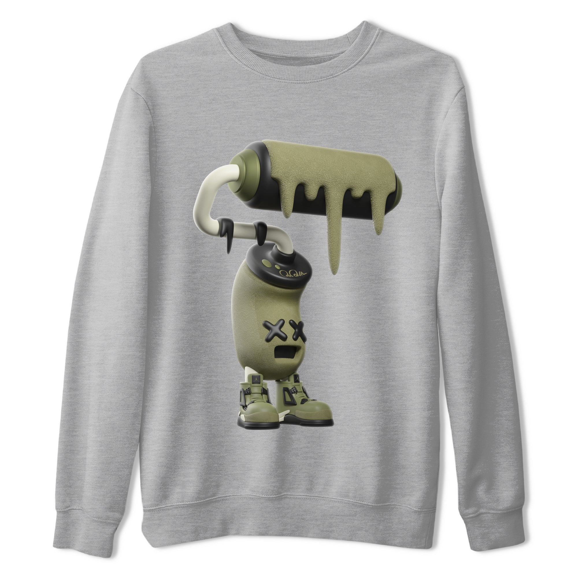 3D Paint Roller snkmatch Tee - Air Jordan 4 Medium Olive