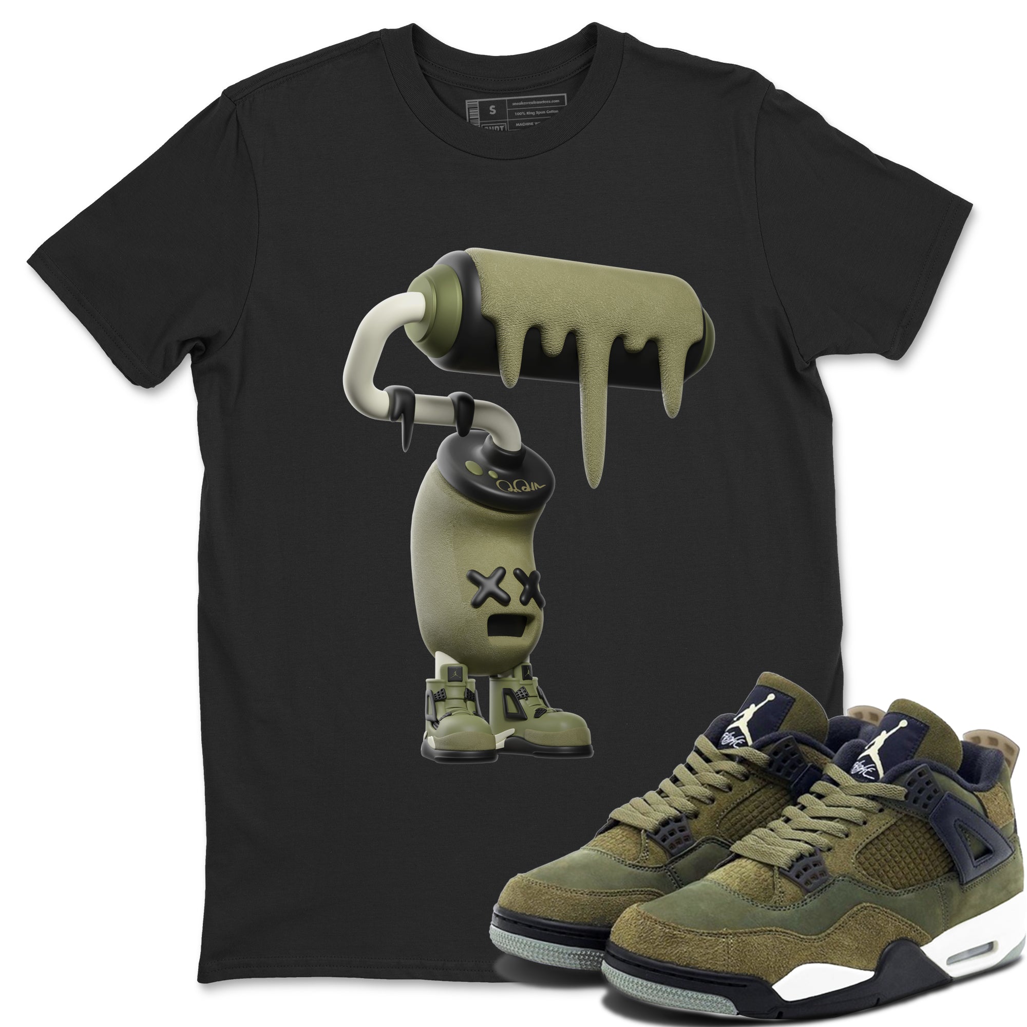 3D Paint Roller snkmatch Tee - Air Jordan 4 Medium Olive