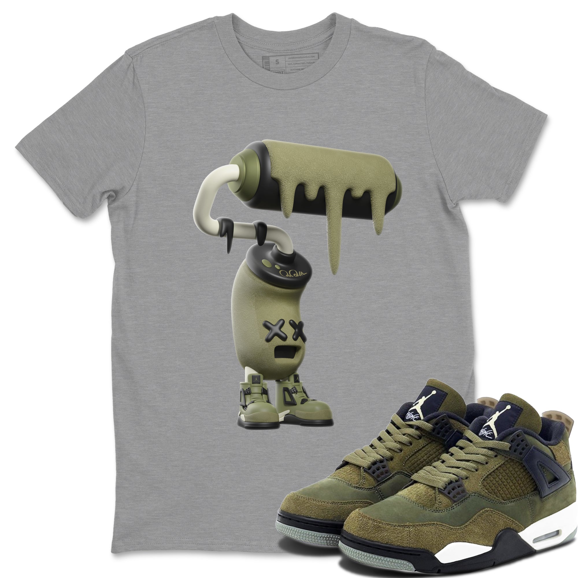 3D Paint Roller snkmatch Tee - Air Jordan 4 Medium Olive