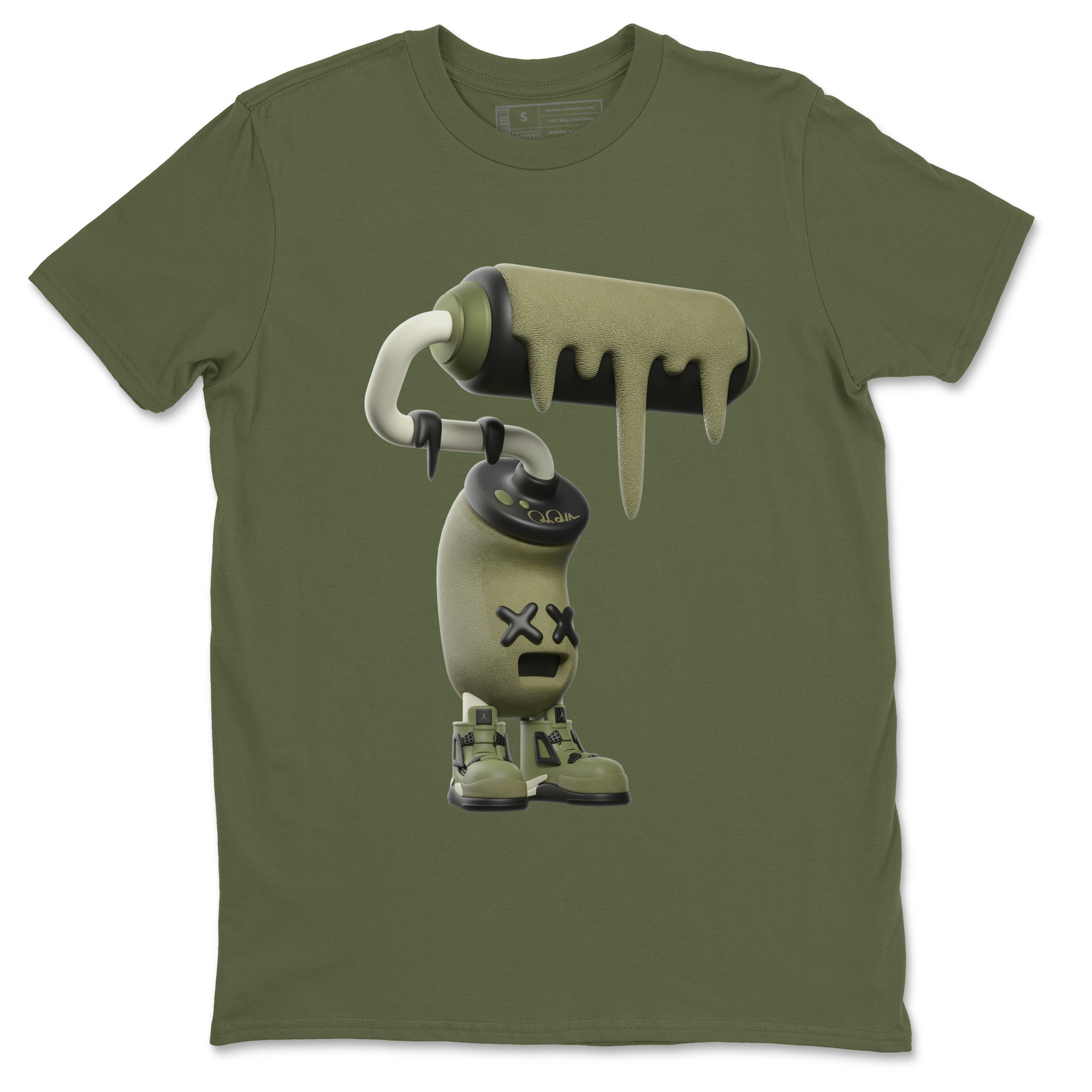3D Paint Roller snkmatch Tee - Air Jordan 4 Medium Olive