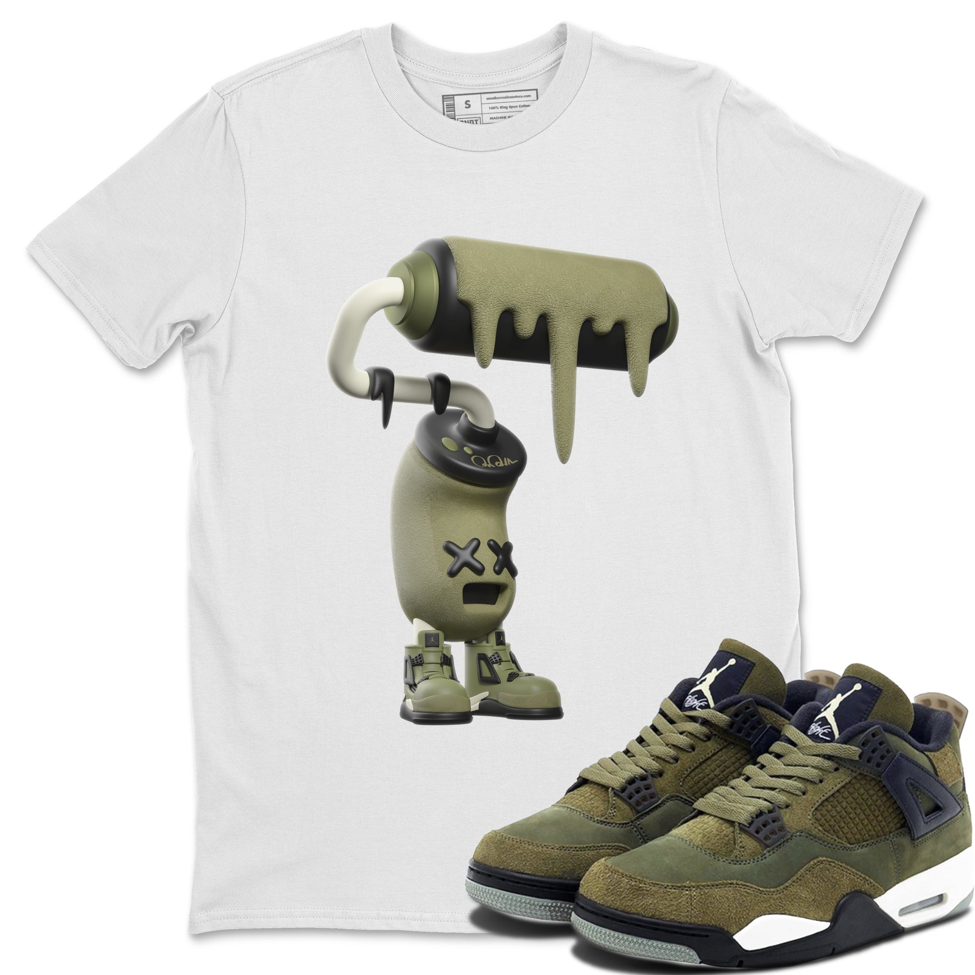 3D Paint Roller snkmatch Tee - Air Jordan 4 Medium Olive