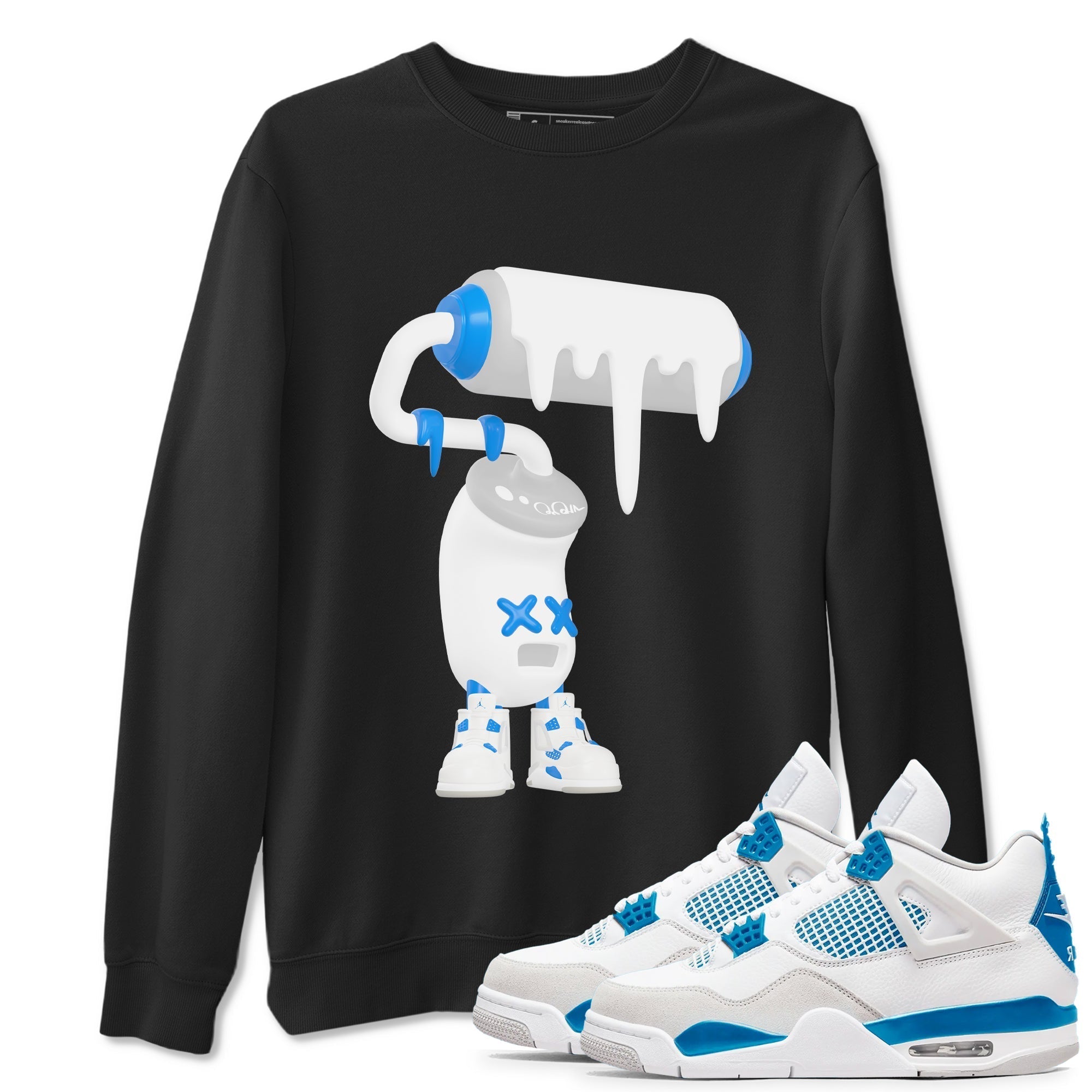 3D Paint Roller snkmatch Tees - Air Jordan 4 Military Blue