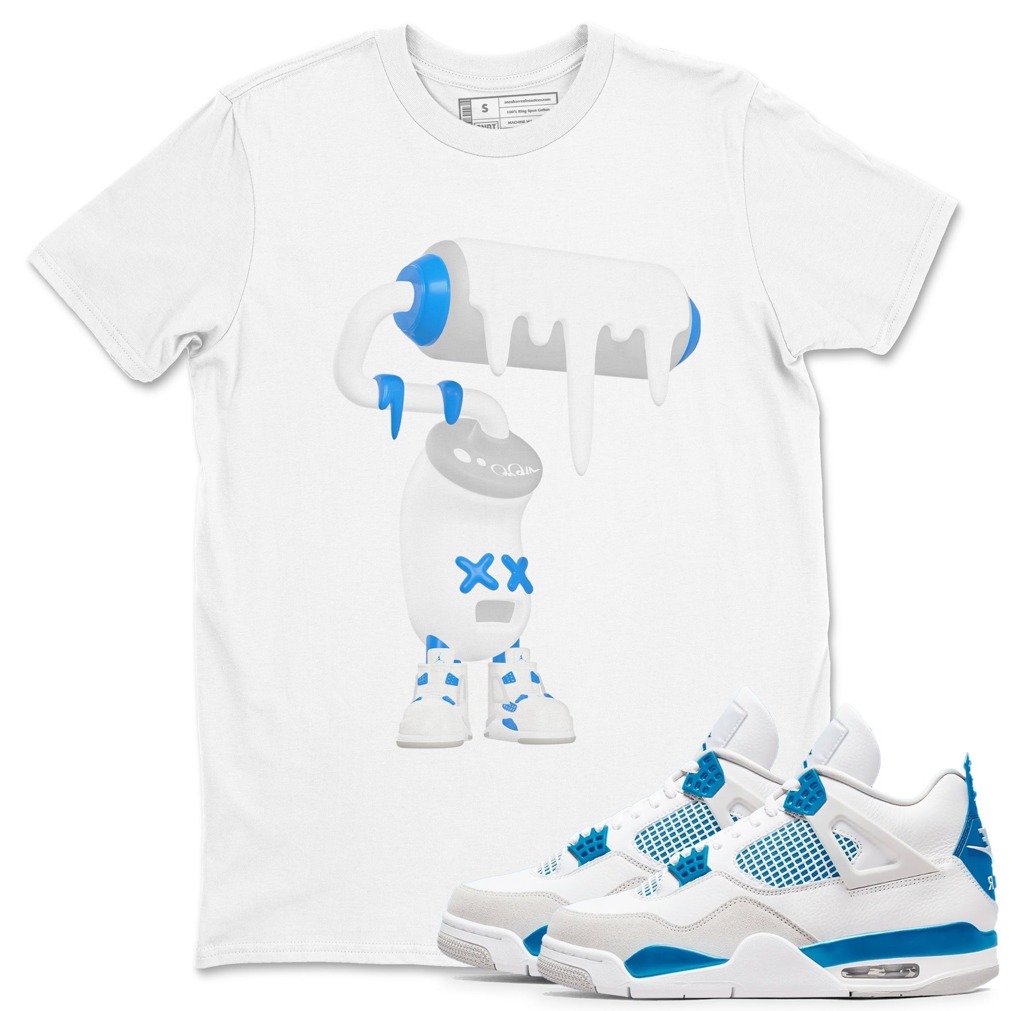 3D Paint Roller snkmatch Tees - Air Jordan 4 Military Blue