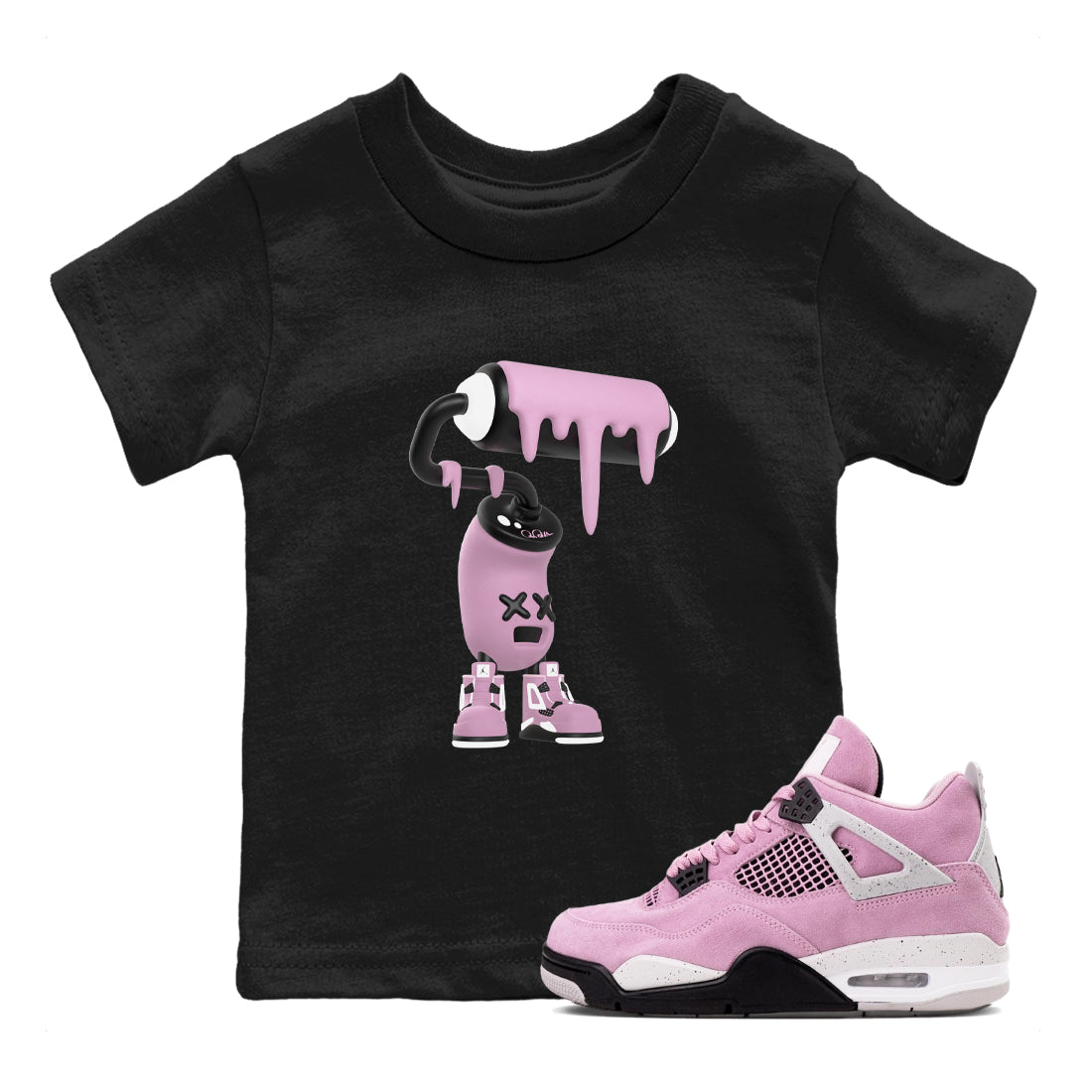 3D Paint Roller snkmatch Tees Kids - Air Jordan 4 Orchid