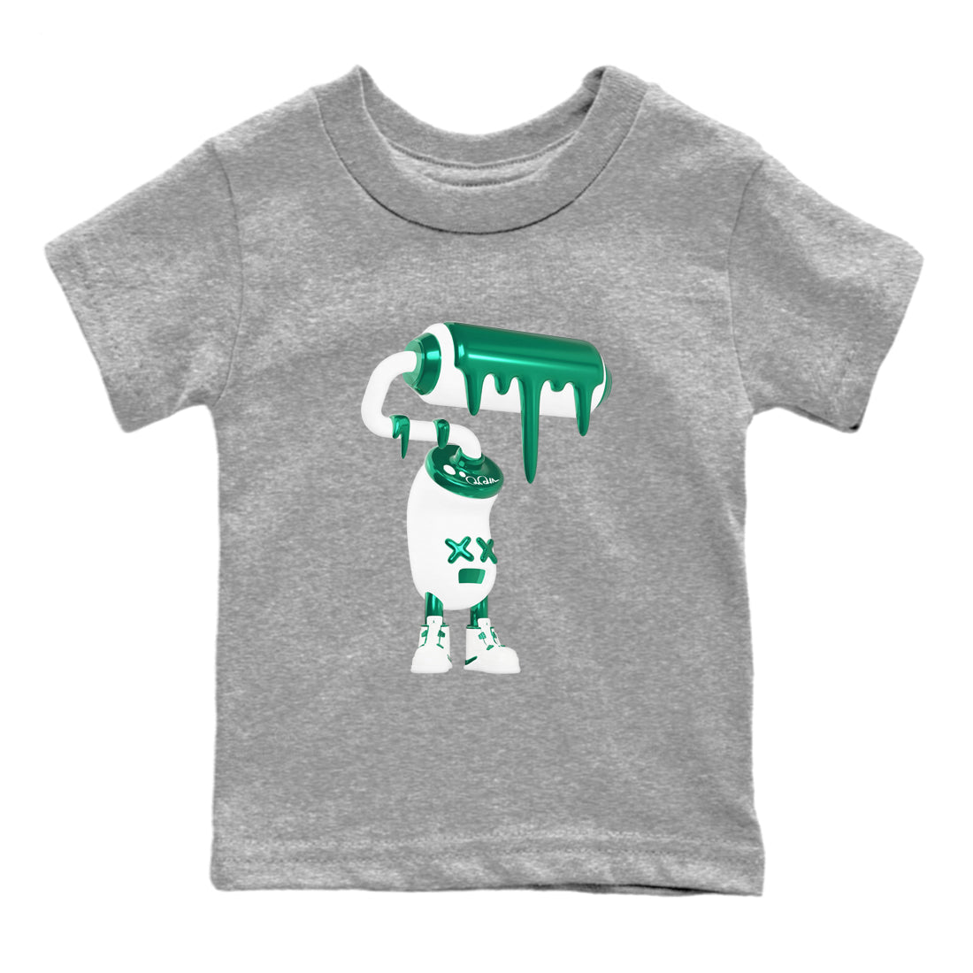 3D Paint Roller snkmatch Tees Kids - Air Jordan 4 Oxidized Green
