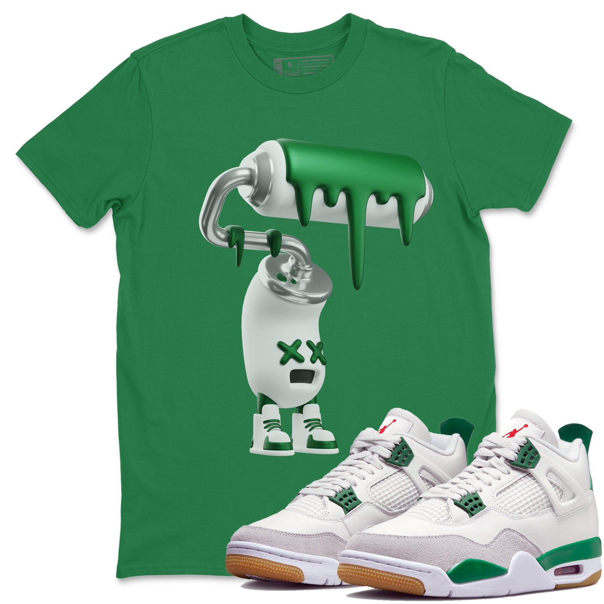 3D Paint Roller Unisex Tops - Air Jordan 4 Pine Green