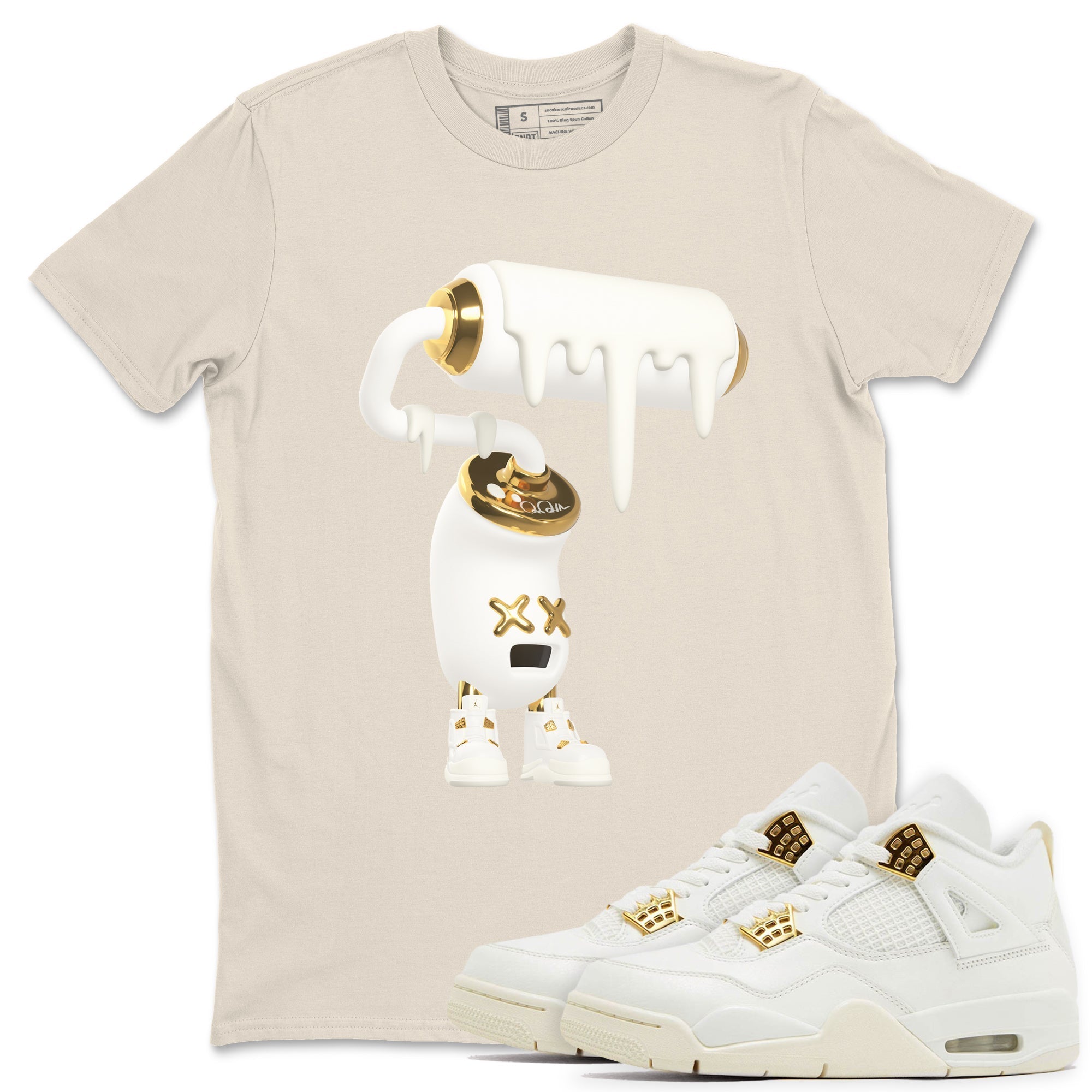 3D Paint Roller snkmatch Tees - Air Jordan 4 Sail 2024