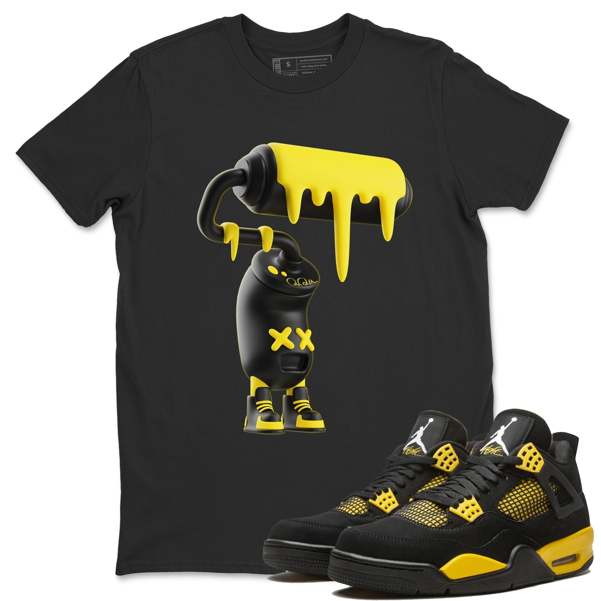 3D Paint Roller Unisex Tops - Air Jordan 4 Thunder