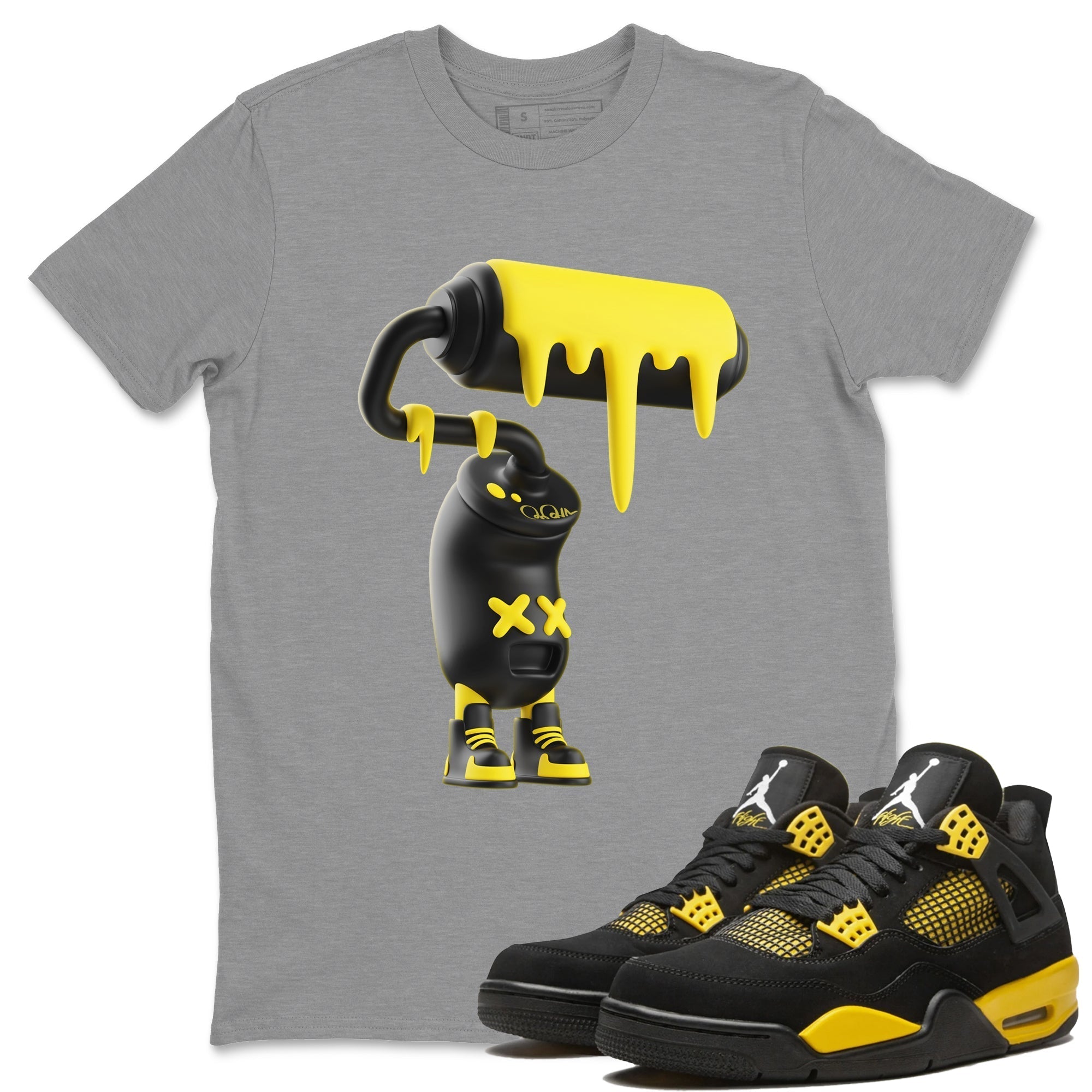 3D Paint Roller Unisex Tops - Air Jordan 4 Thunder