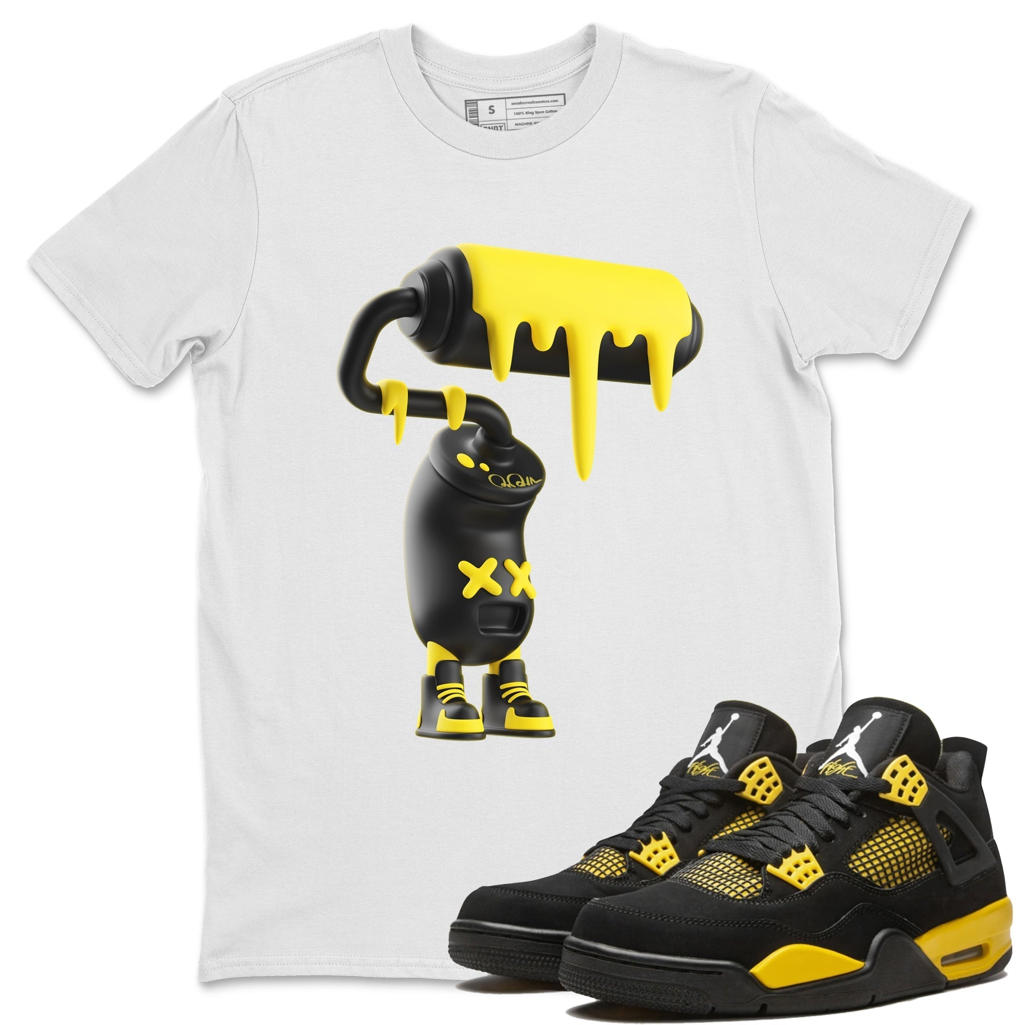 3D Paint Roller Unisex Tops - Air Jordan 4 Thunder