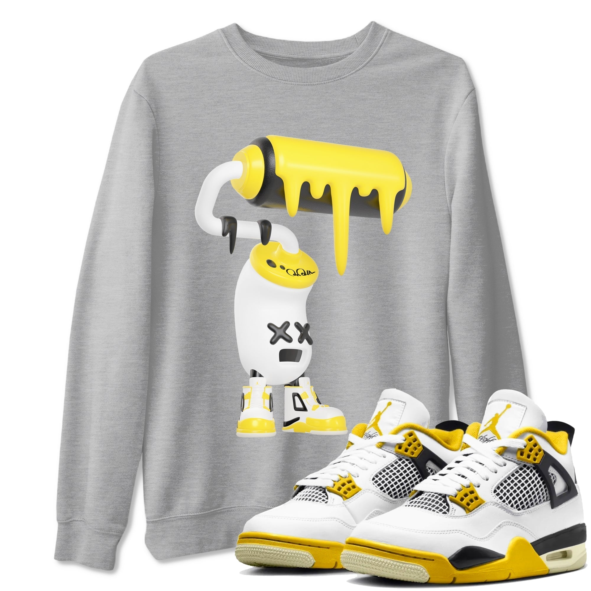 3D Paint Roller snkmatch Tees - Air Jordan 4 Vivid Sulfur