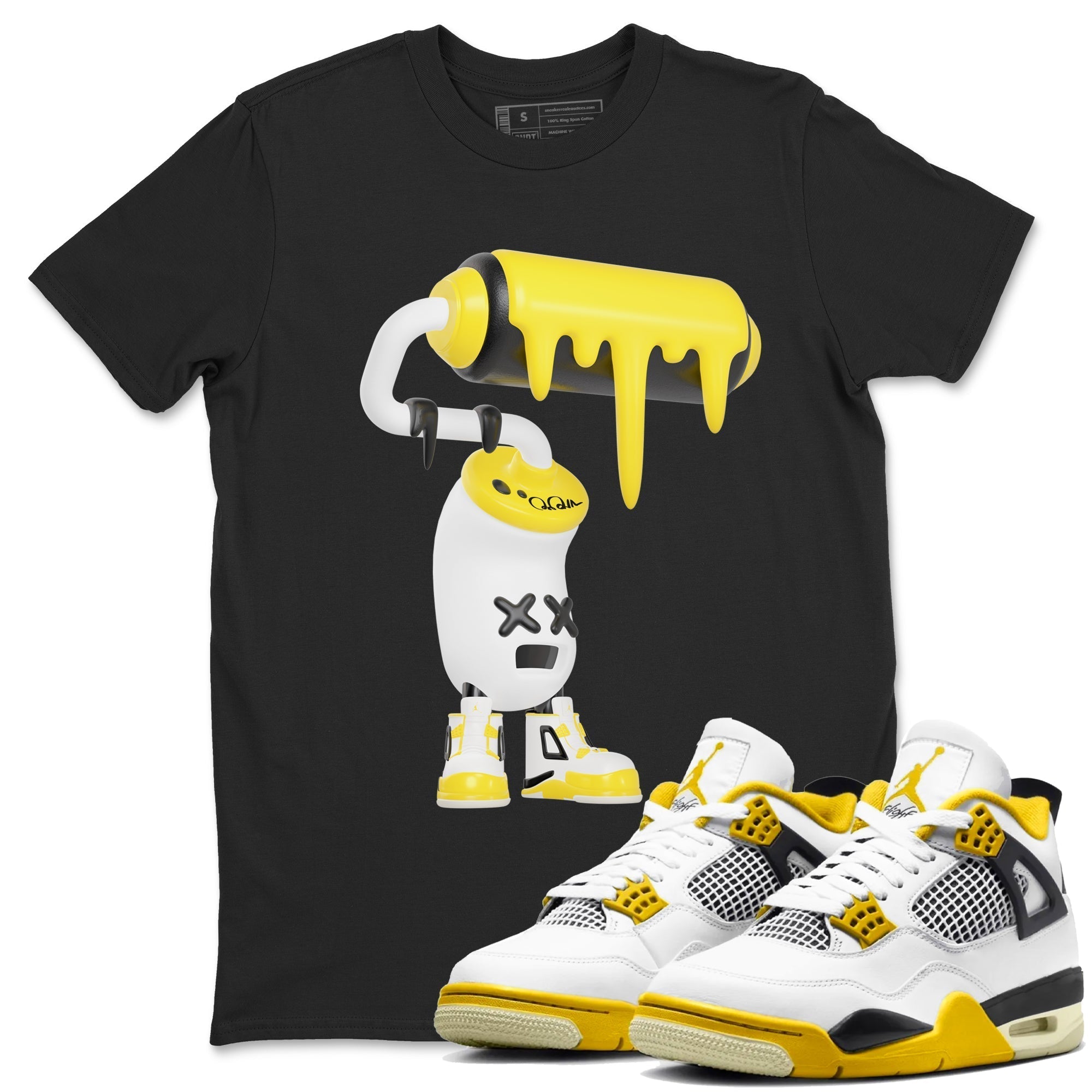 3D Paint Roller snkmatch Tees - Air Jordan 4 Vivid Sulfur