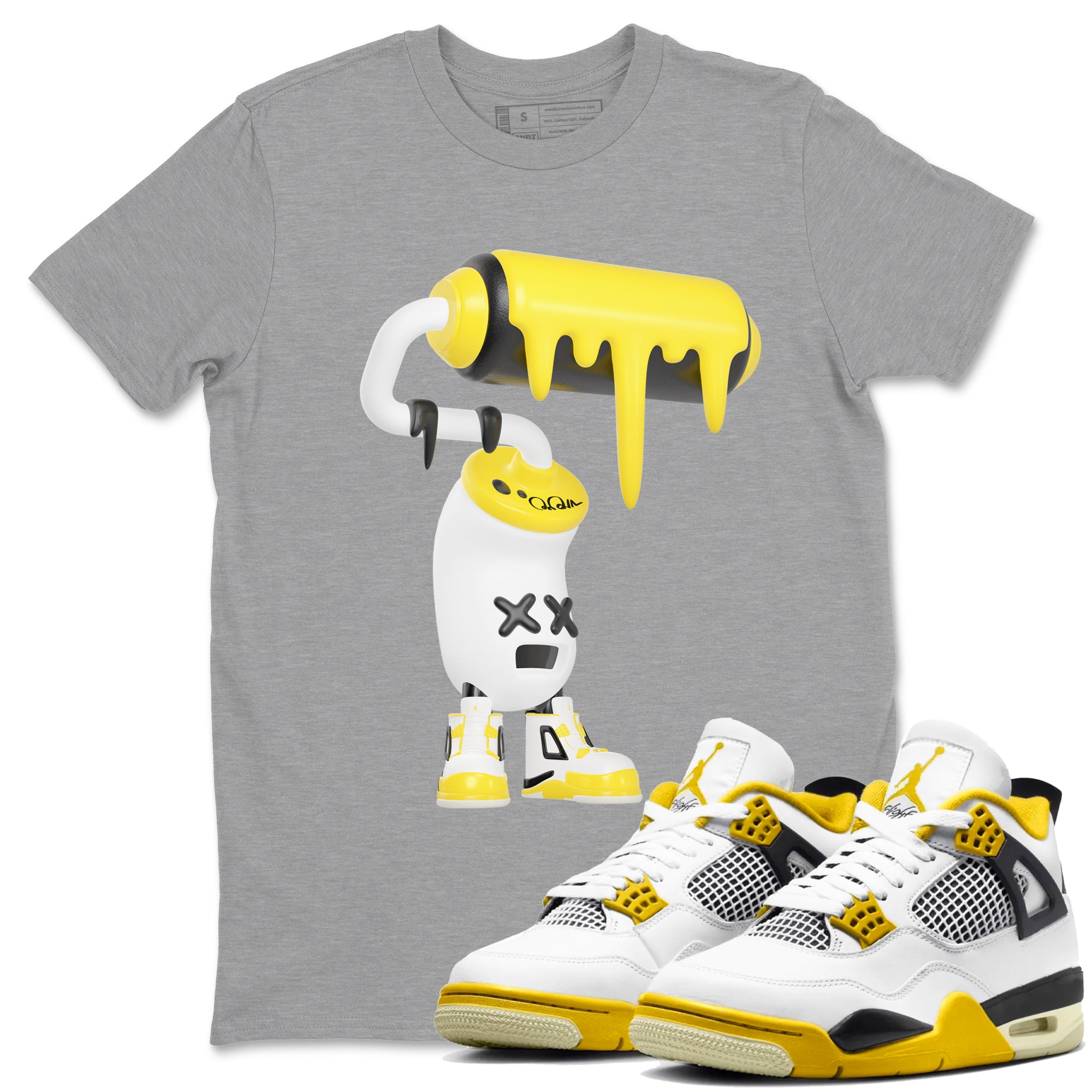 3D Paint Roller snkmatch Tees - Air Jordan 4 Vivid Sulfur