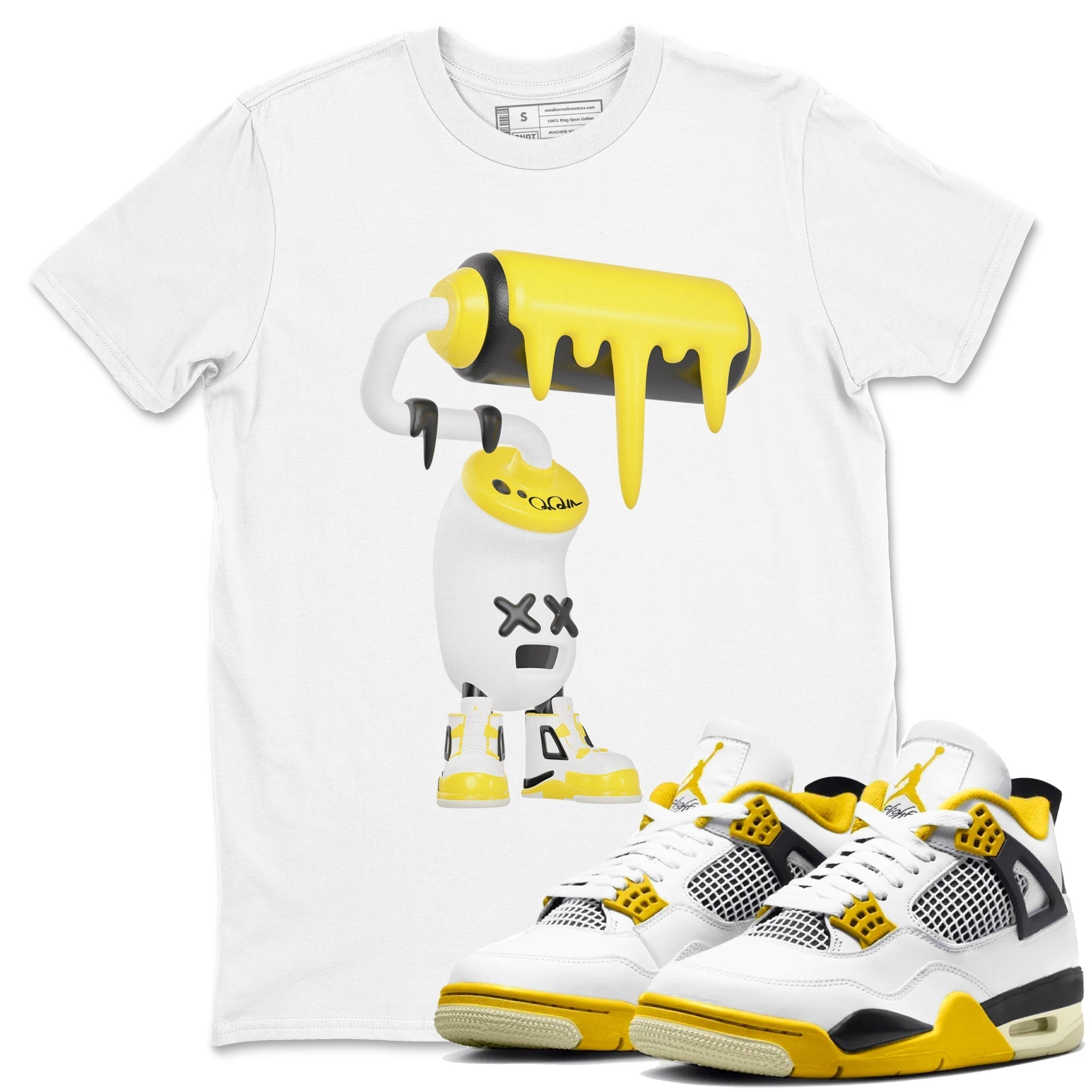 3D Paint Roller snkmatch Tees - Air Jordan 4 Vivid Sulfur