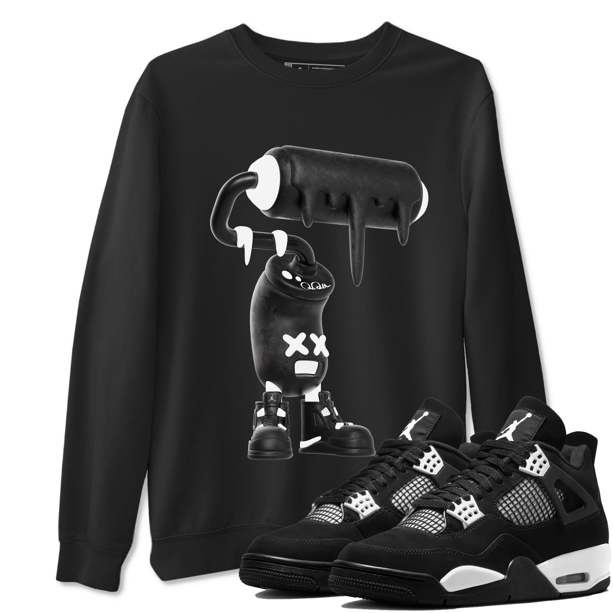3D Paint Roller snkmatch Tees - Air Jordan 4 White Thunder