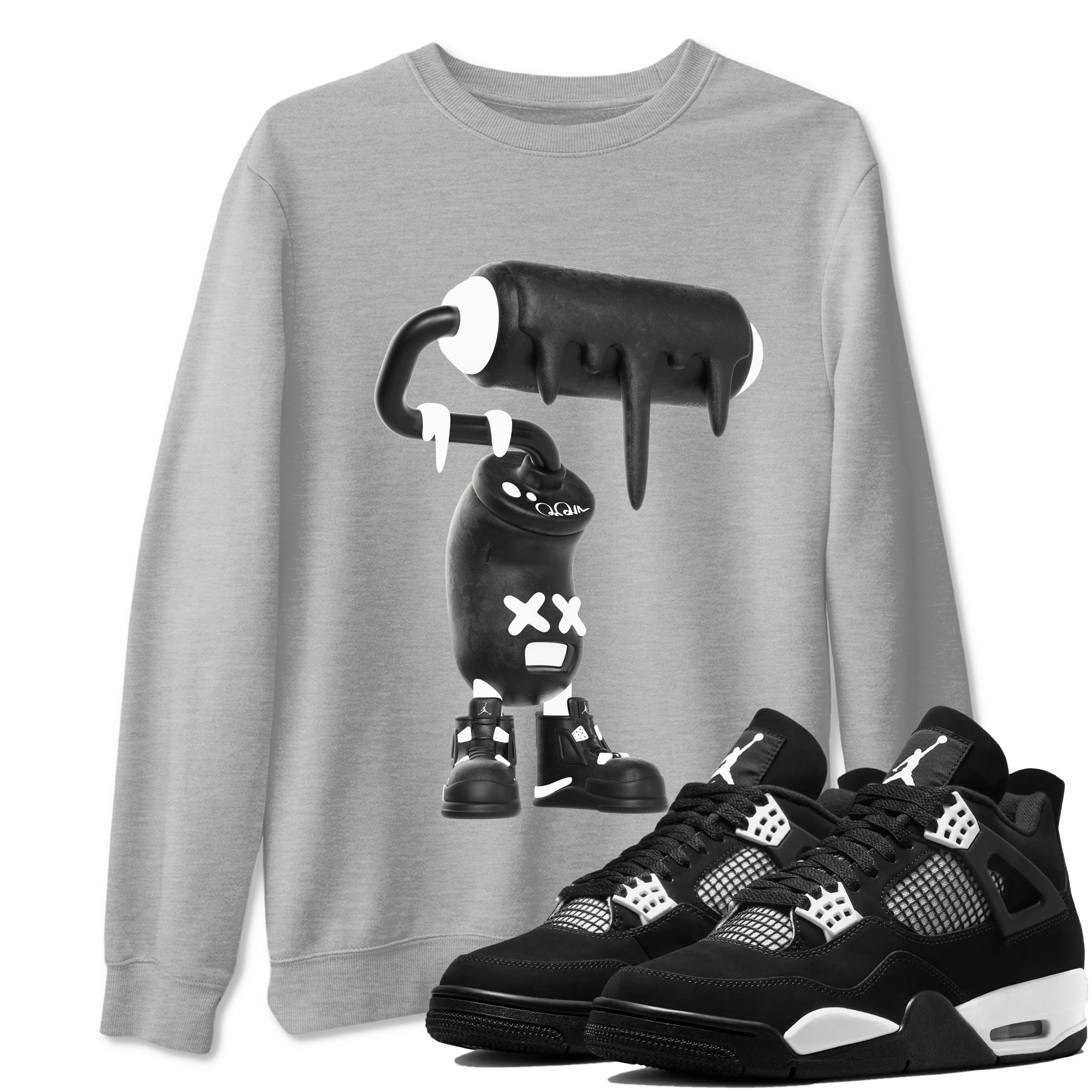 3D Paint Roller snkmatch Tees - Air Jordan 4 White Thunder
