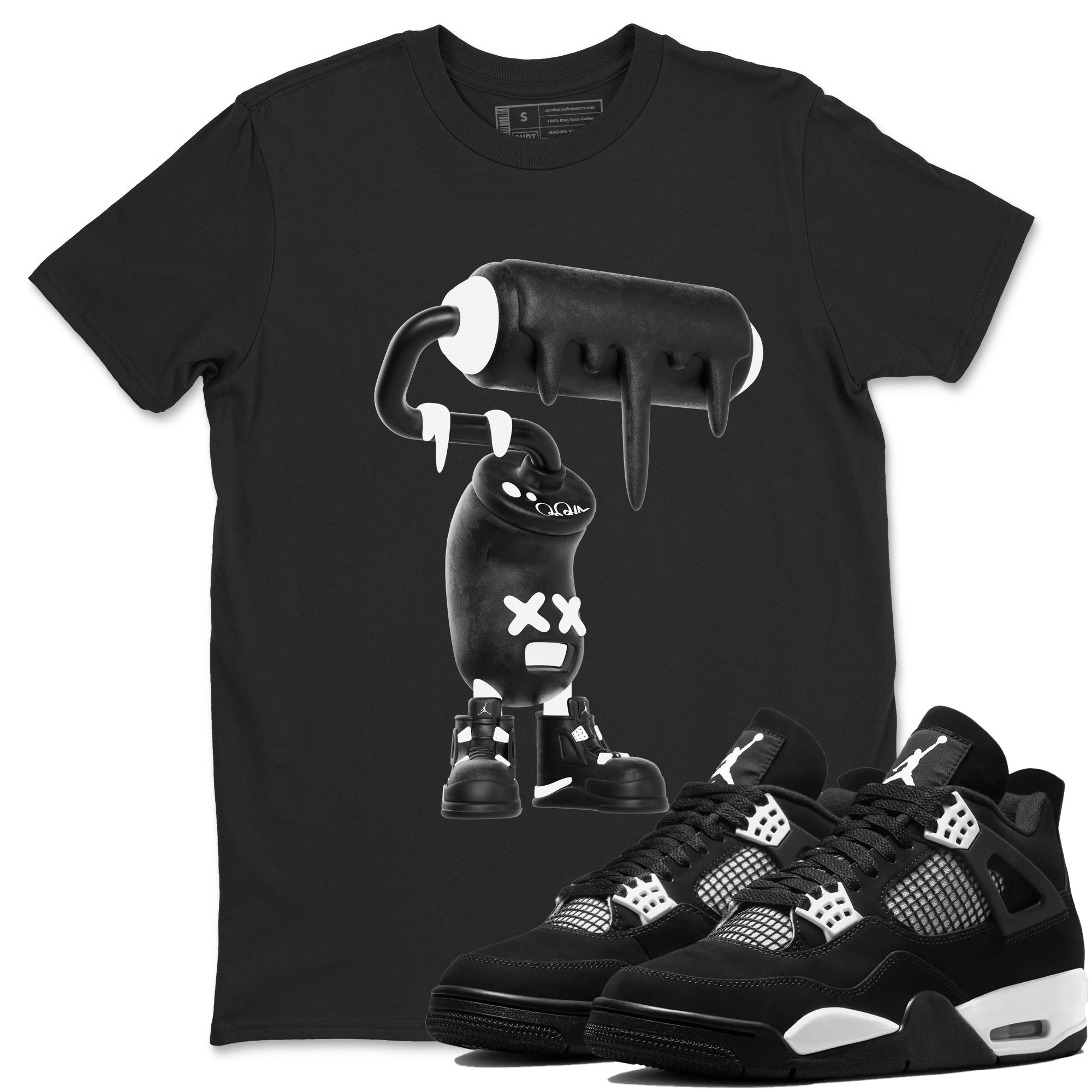 3D Paint Roller snkmatch Tees - Air Jordan 4 White Thunder