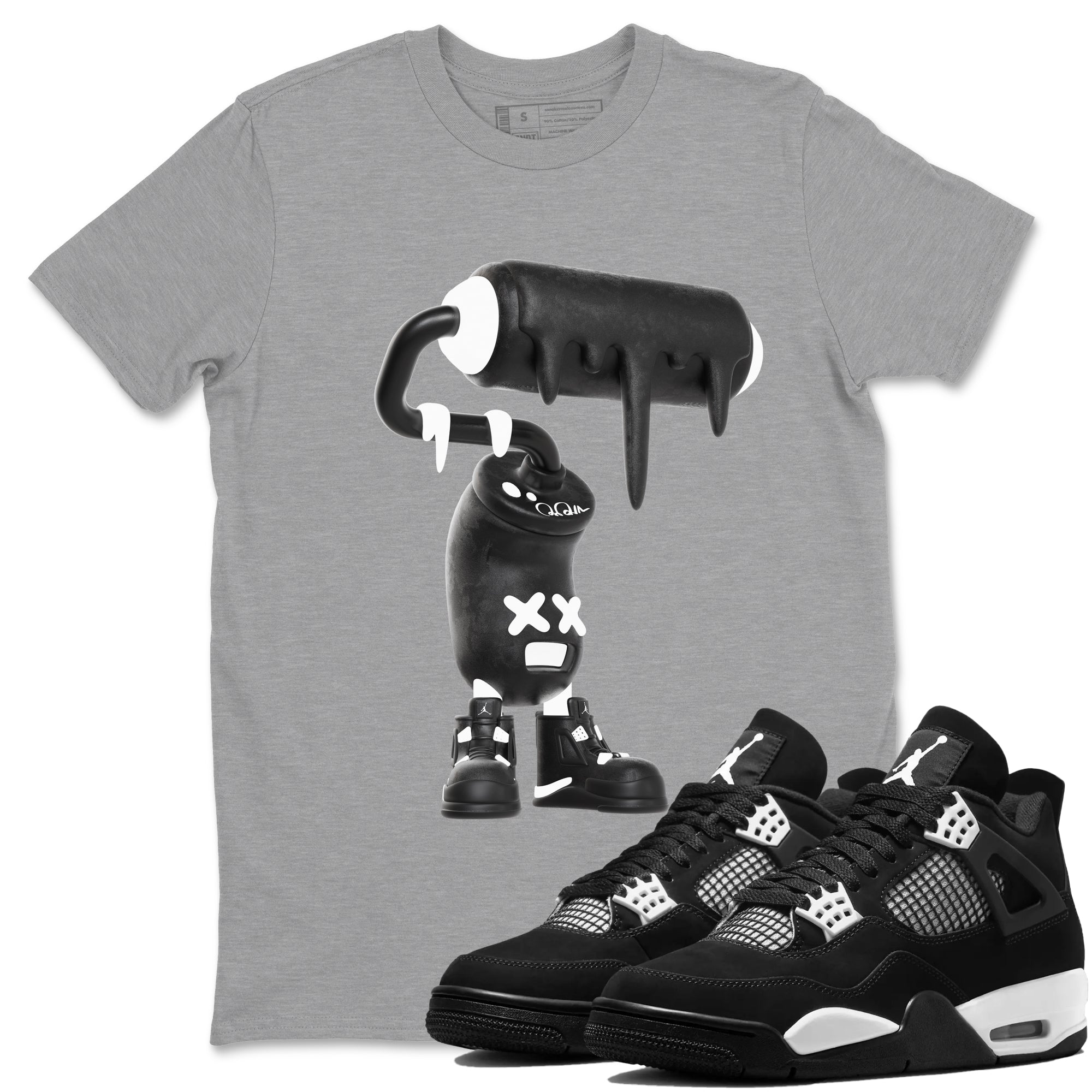 3D Paint Roller snkmatch Tees - Air Jordan 4 White Thunder