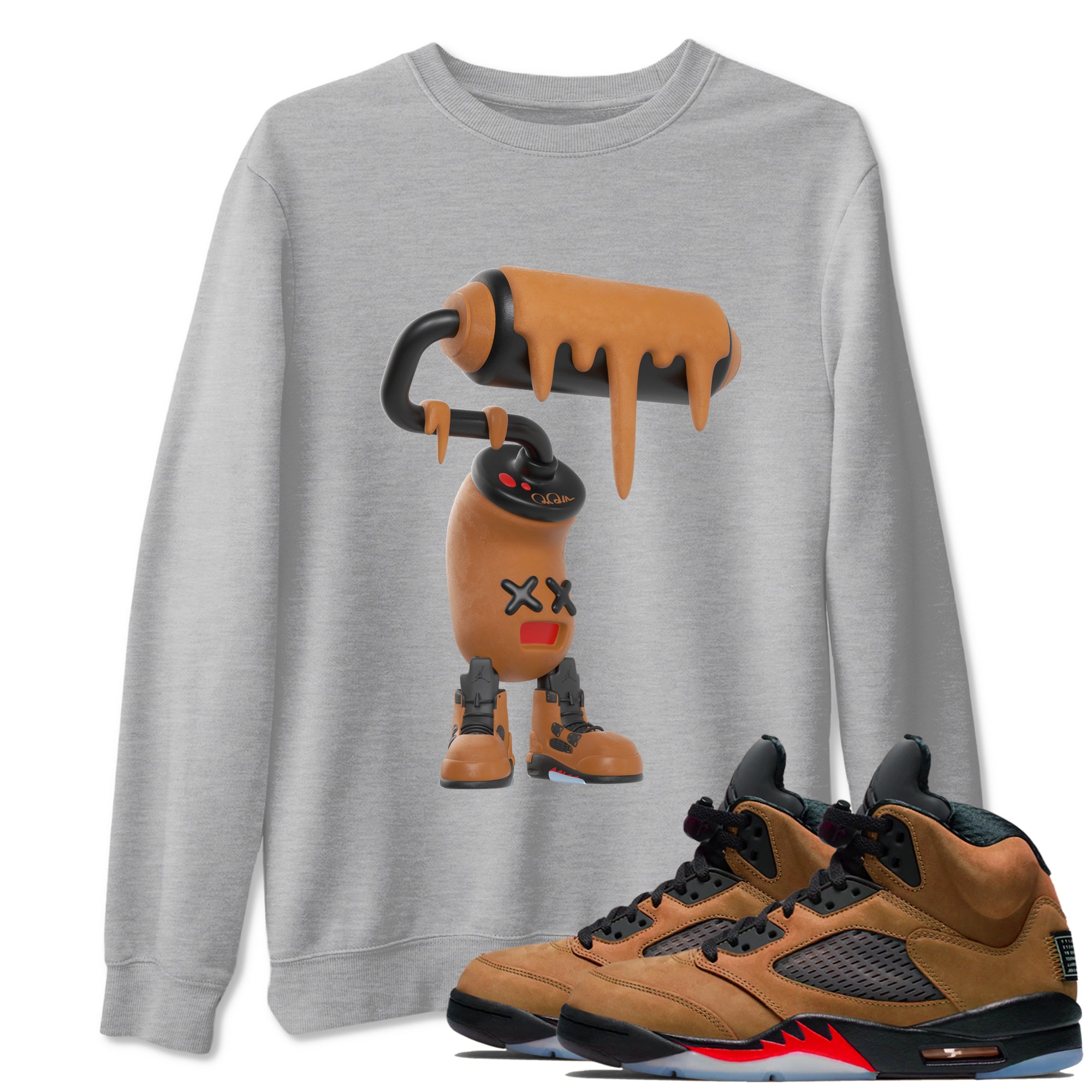 3D Paint Roller snkmatch Tees - Air Jordan 5 Archaeo Brown