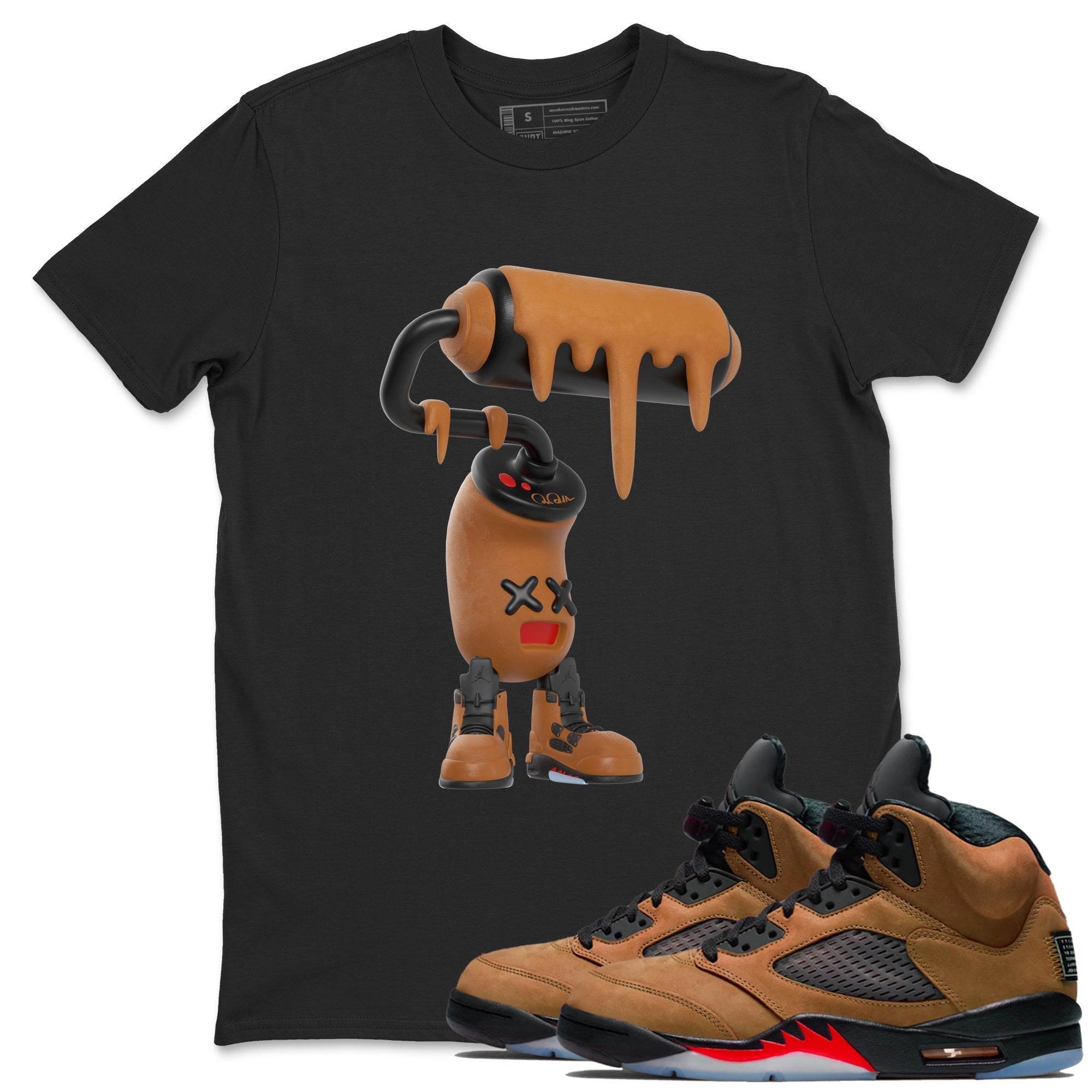 3D Paint Roller snkmatch Tees - Air Jordan 5 Archaeo Brown