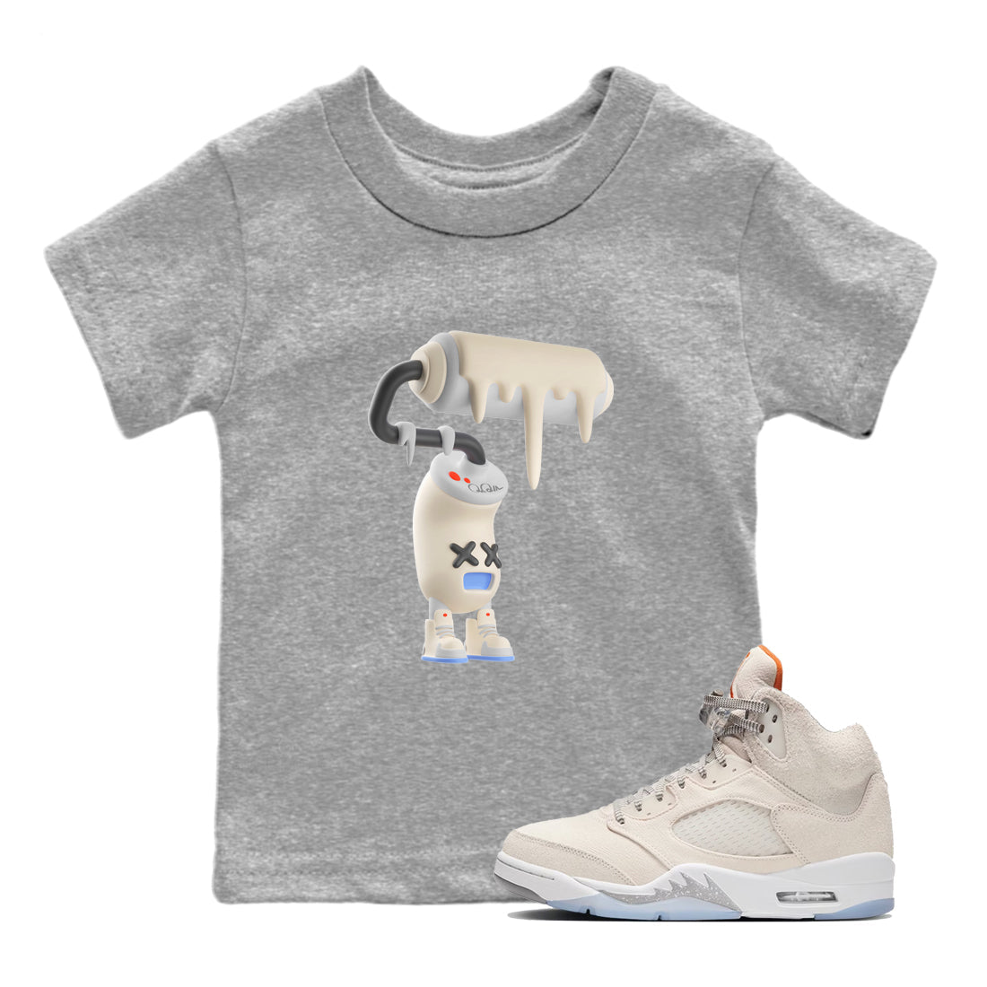 3D Paint Roller Kids Tops - Air Jordan 5 Craft