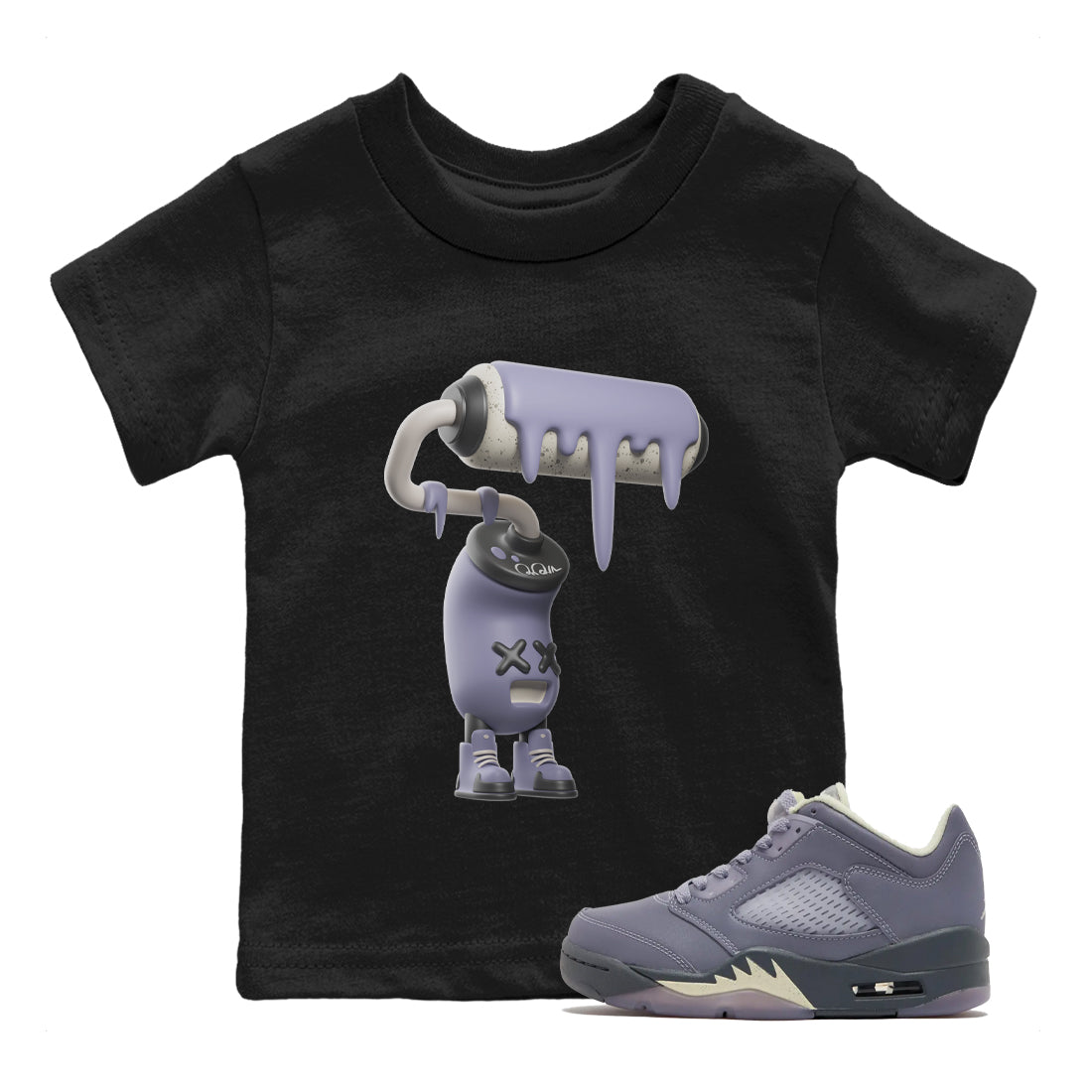 3D Paint Roller Kids Tops - Air Jordan 5 Indigo Haze