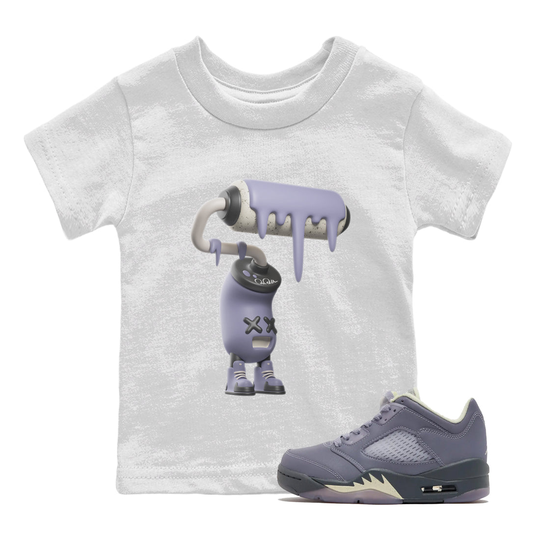3D Paint Roller Kids Tops - Air Jordan 5 Indigo Haze