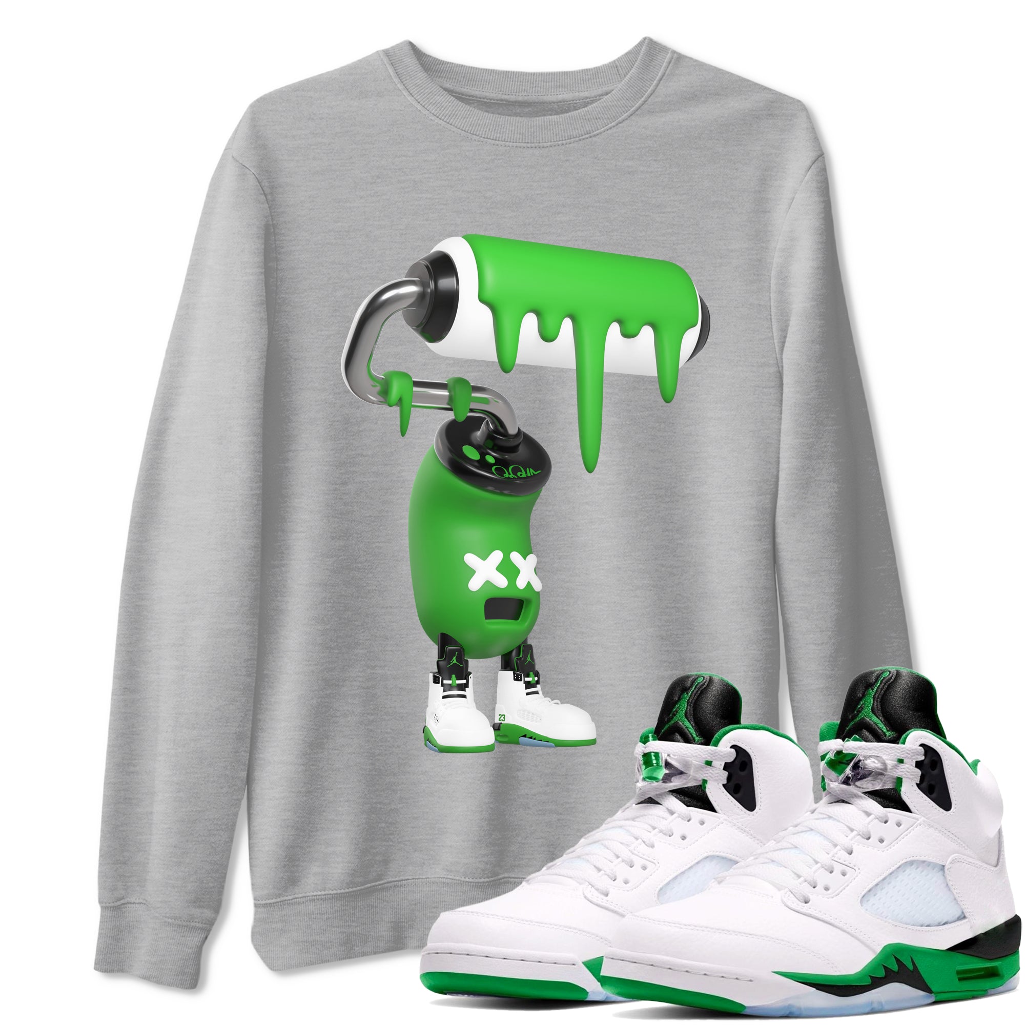 3D Paint Roller snkmatch Tee - Air Jordan 5 Lucky Green