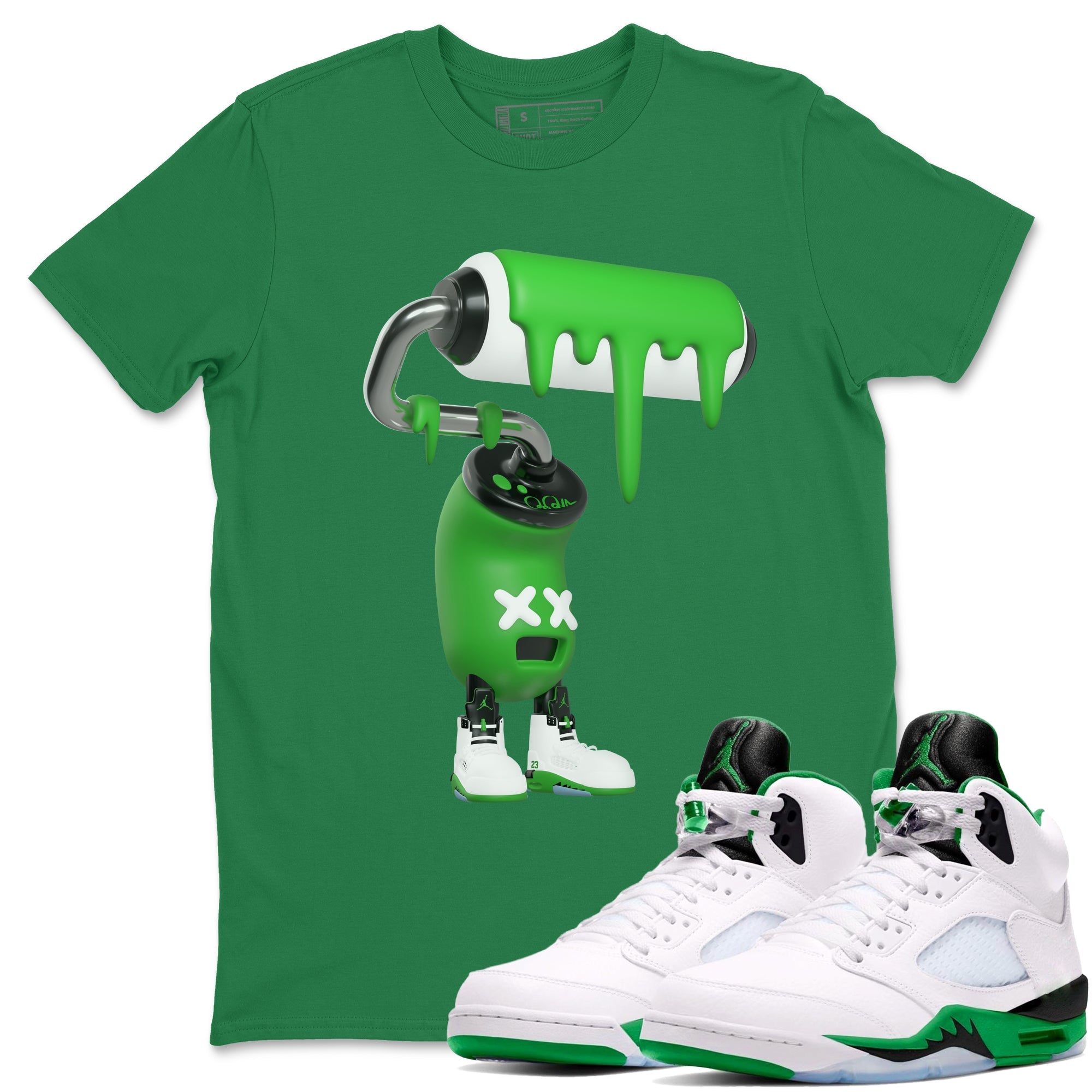 3D Paint Roller snkmatch Tee - Air Jordan 5 Lucky Green