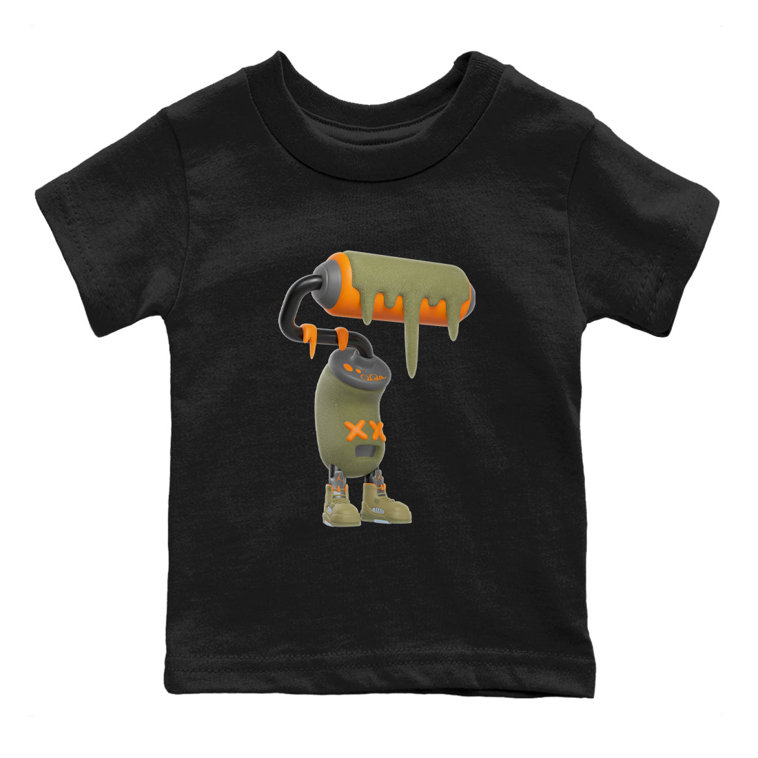3D Paint Roller snkmatch Tees Kids - Air Jordan 5 Olive