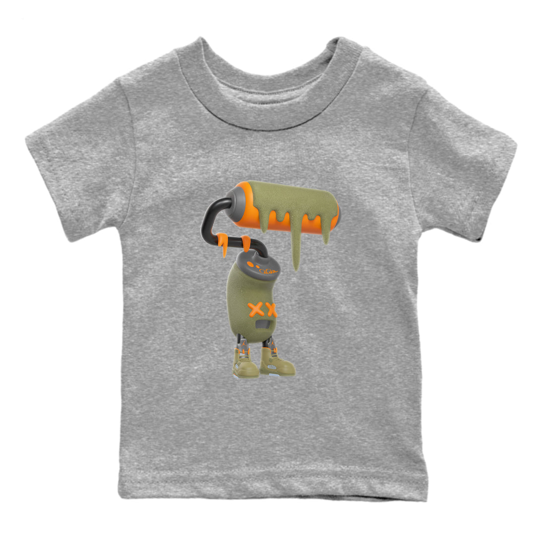 3D Paint Roller snkmatch Tees Kids - Air Jordan 5 Olive