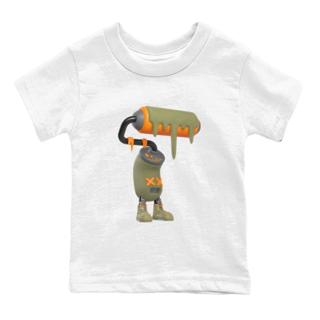 3D Paint Roller snkmatch Tees Kids - Air Jordan 5 Olive