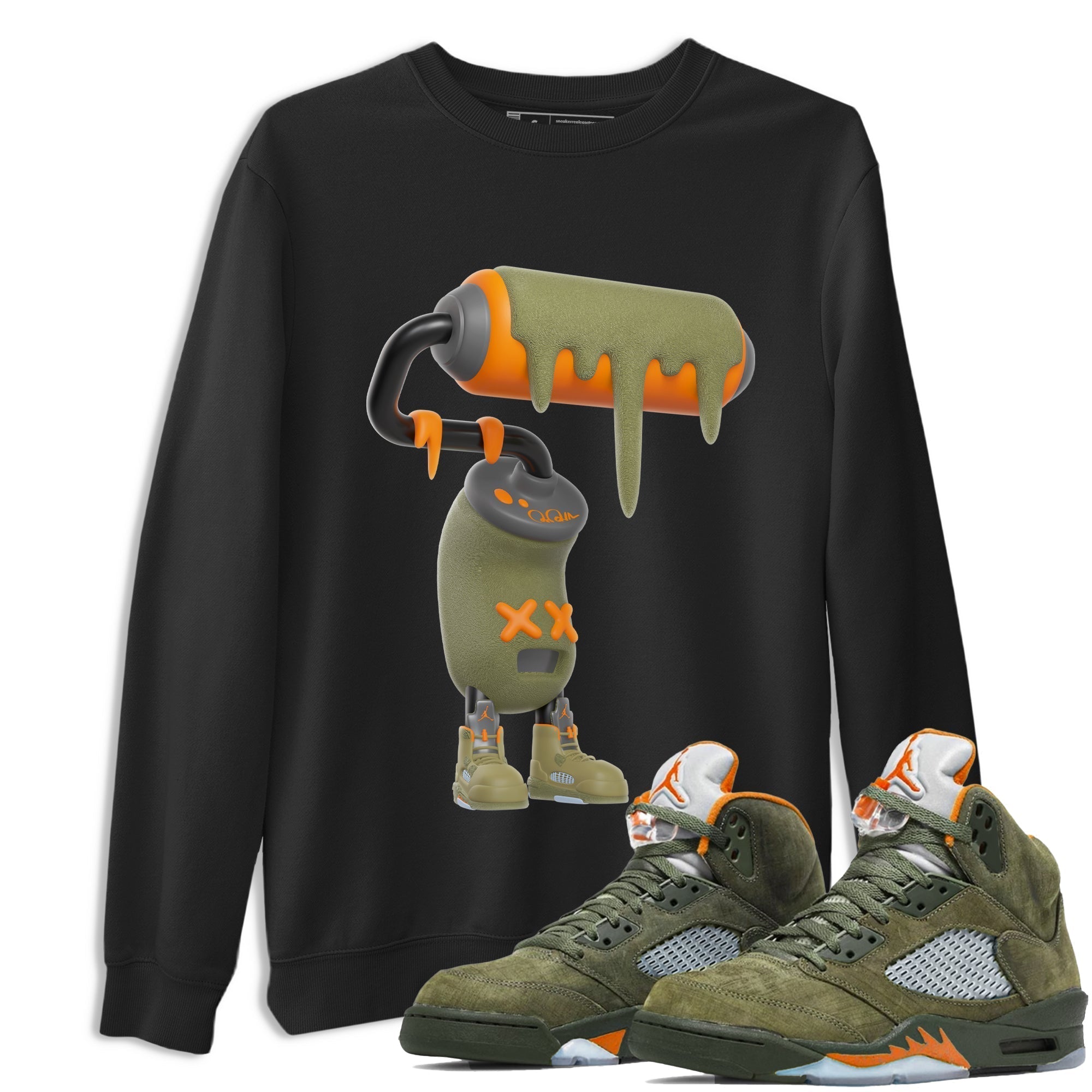 3D Paint Roller snkmatch Tees - Air Jordan 5 Olive